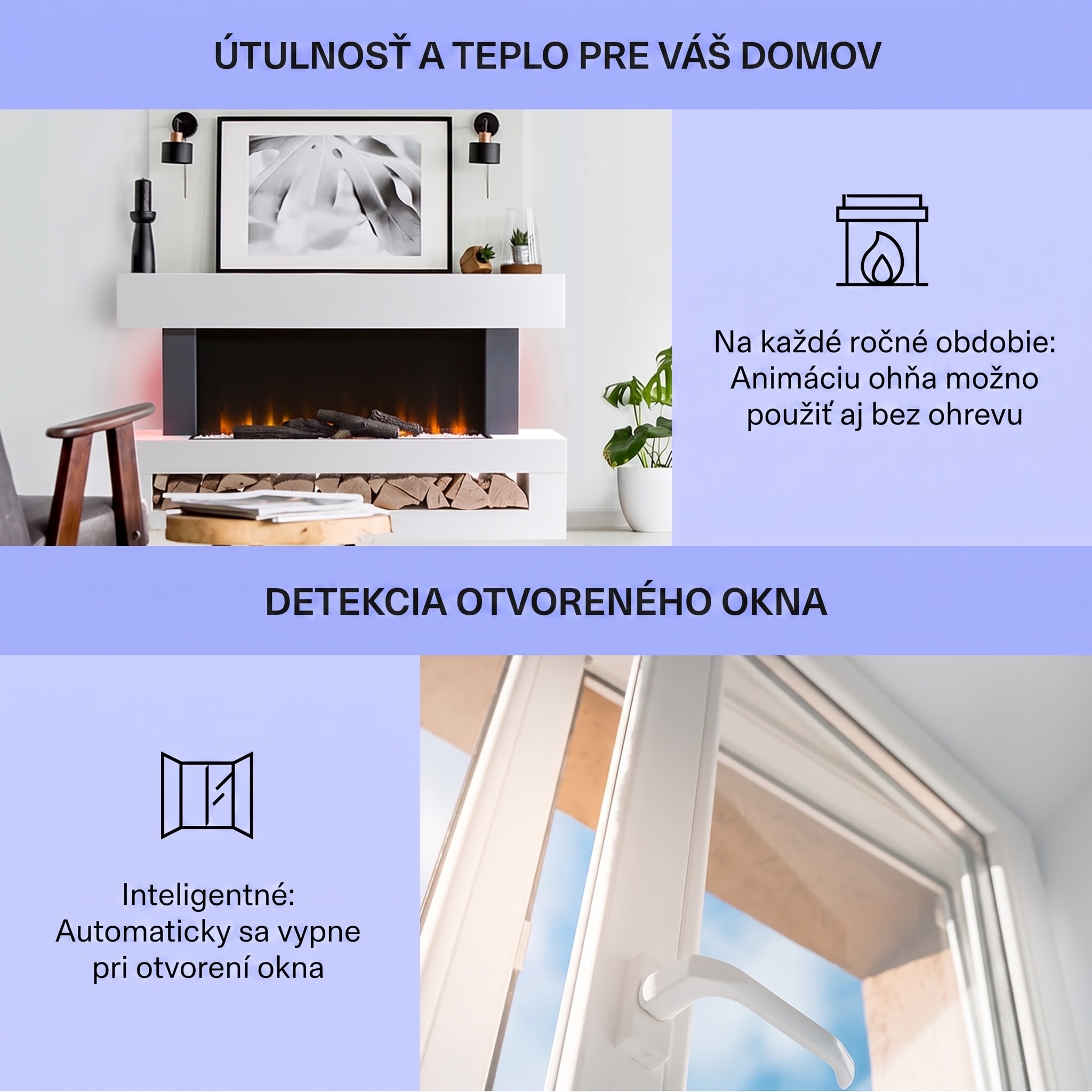 Klarstein Studio Light & Fire 3 Smart, krb, 1000/2000 W, MDF, WiFi Control – Obrázok 4