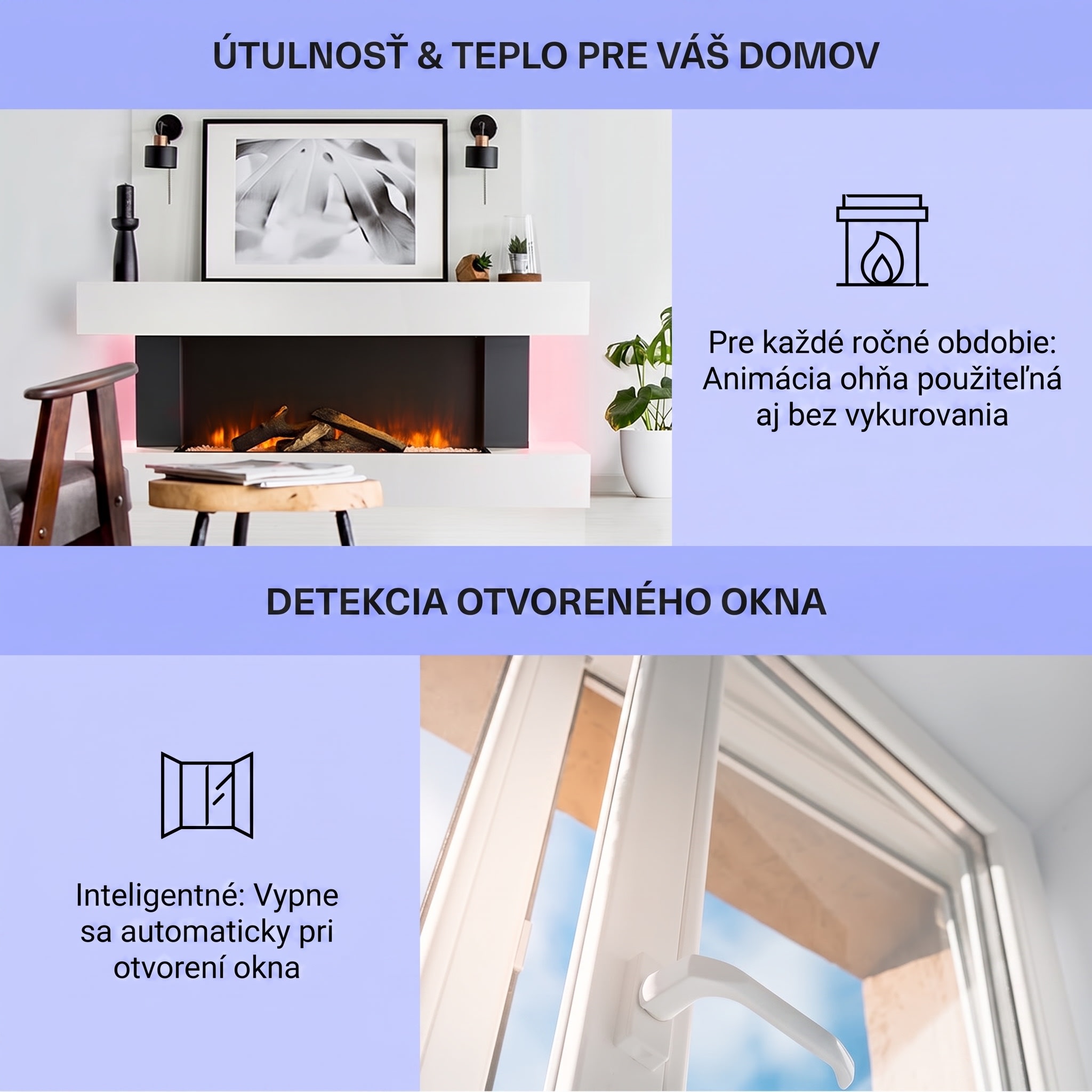 Klarstein Studio Light & Fire 1 Smart, krb, 1000/2000 W, MDF, WiFi Control – Obrázok 4