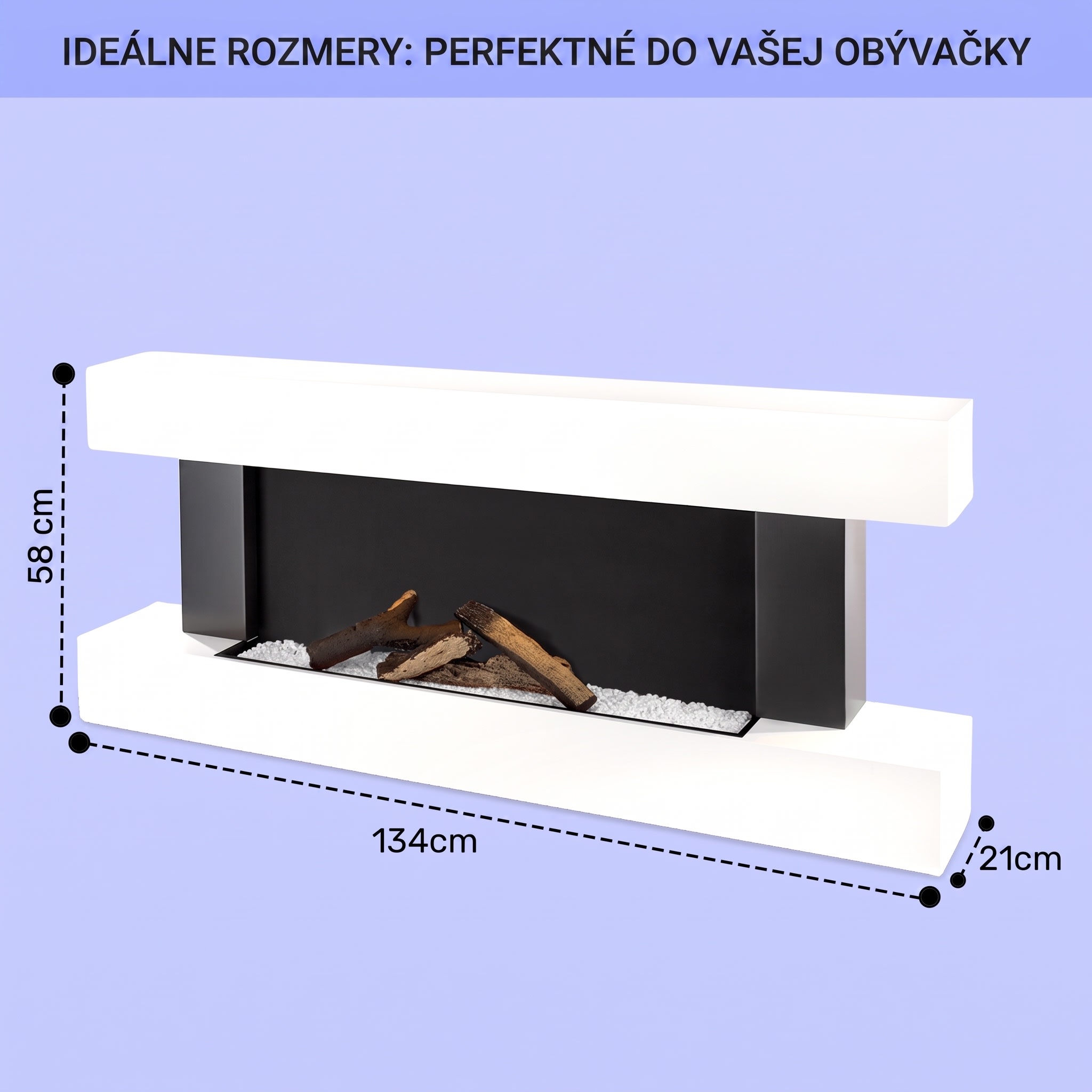 Klarstein Studio Light & Fire 1 Smart, krb, 1000/2000 W, MDF, WiFi Control – Obrázok 5