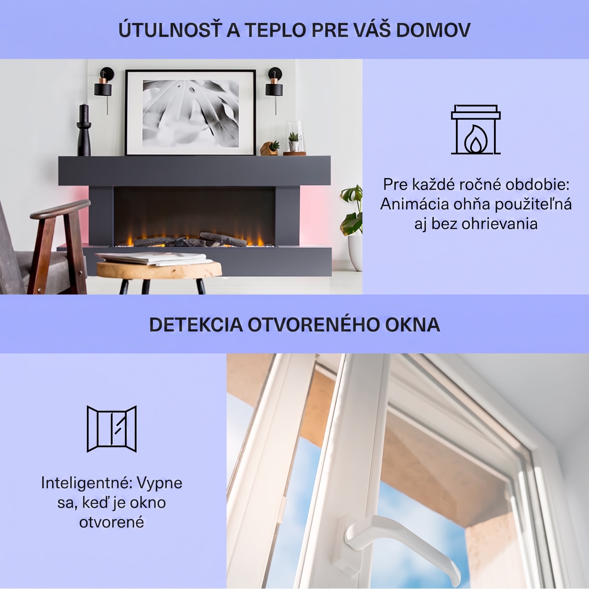Klarstein Studio Light & Fire 1 Smart, krb, 1000/2000 W, MDF, WiFi Control – Obrázok 4