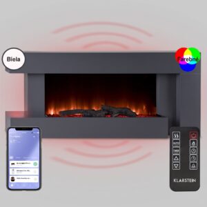 Klarstein Studio Light & Fire 2 Smart, krb, 1000/2000 W, MDF, WiFi Control