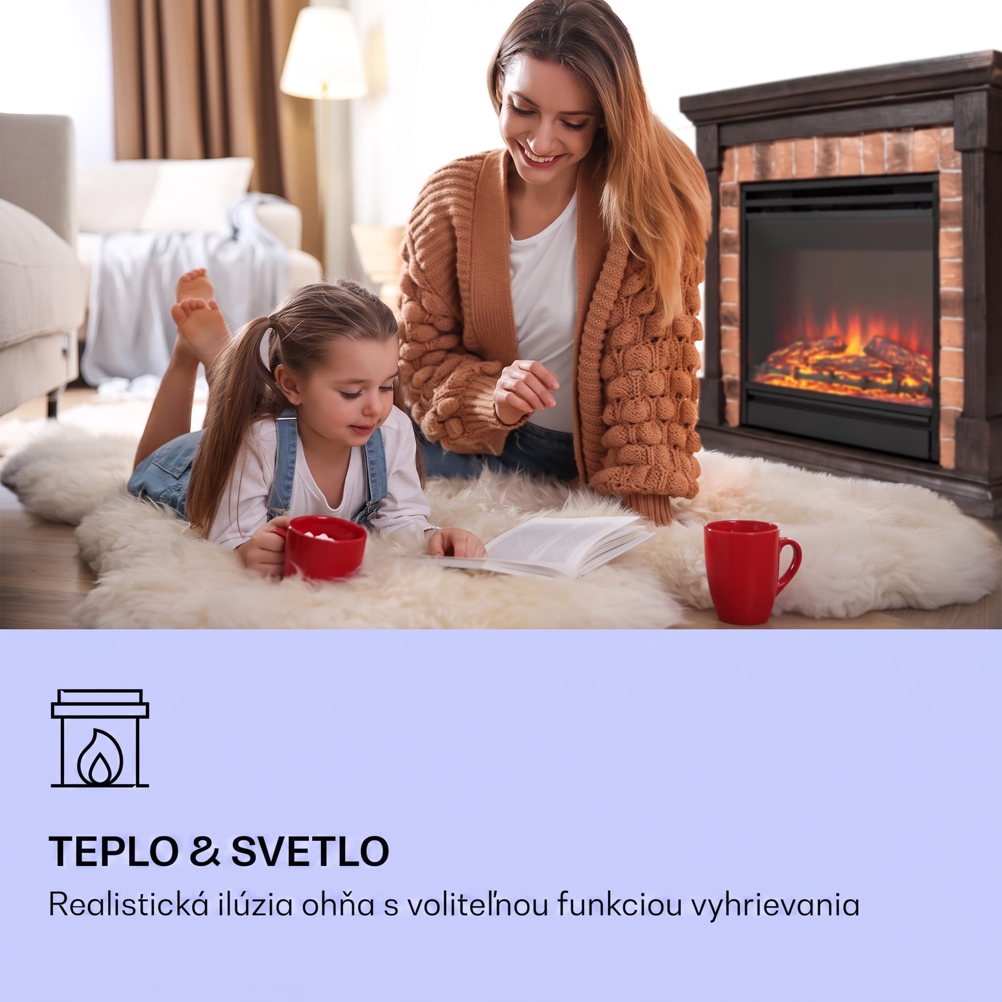 Klarstein Beerenberg, elektrický krb, 1800 W, funkcia vykurovania 10 až 30 °C, diaľkové ovládanie – Obrázok 2