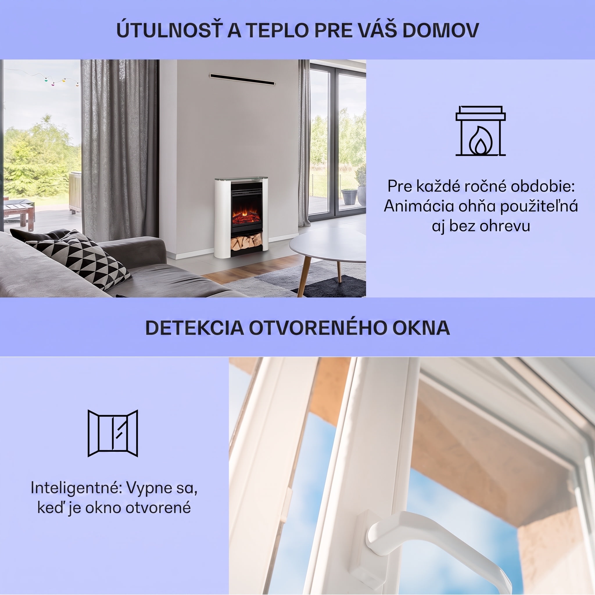 Klarstein Studio 5 Arc, elektrický krb, 1800 W, LED plamene, ventilátor, diaľkové ovládanie – Obrázok 4