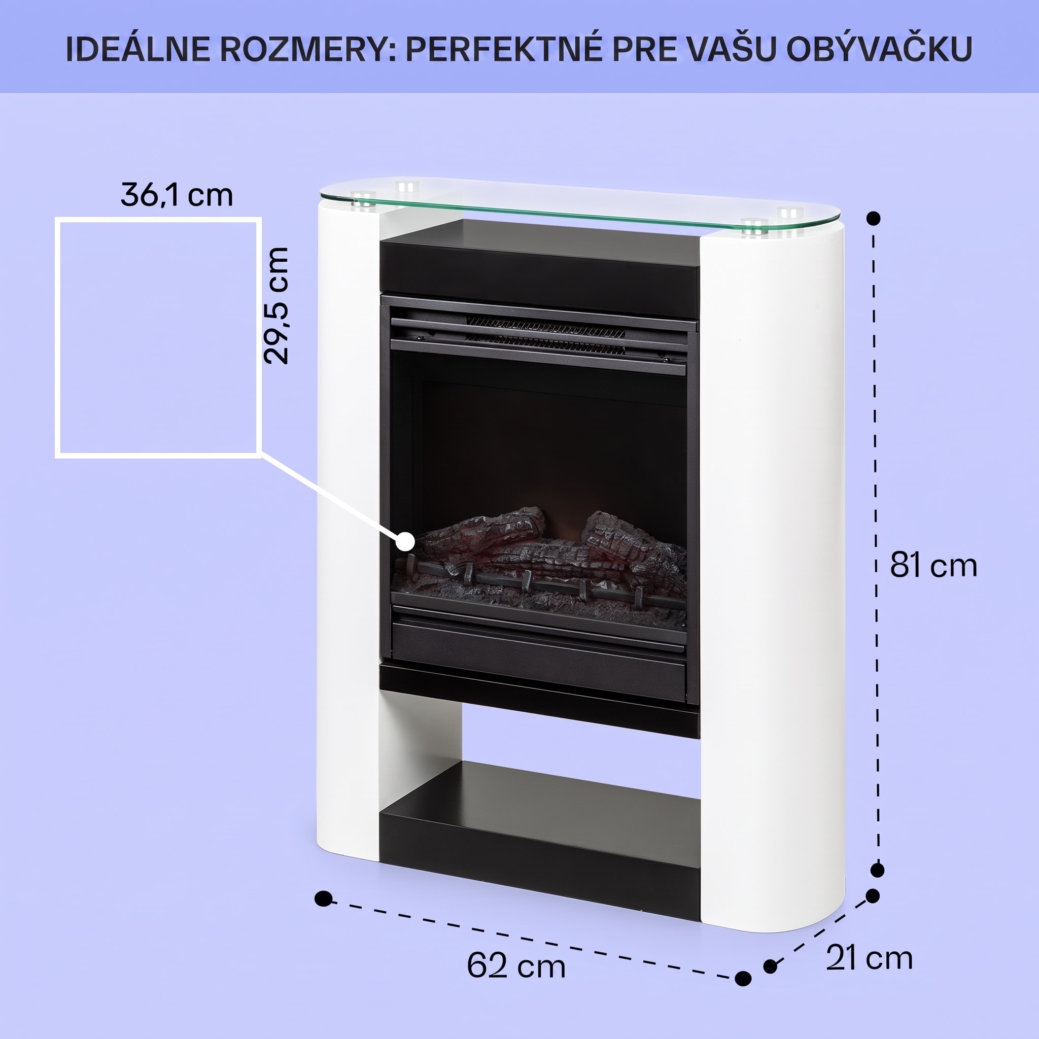 Klarstein Studio 5 Arc, elektrický krb, 1800 W, LED plamene, ventilátor, diaľkové ovládanie – Obrázok 5