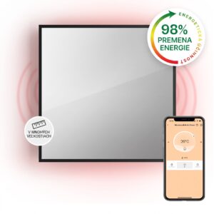 Klarstein La Palma 500 smart, infračervený ohrievač 2 v 1, 60 x 60 cm, 500 W, zrkadlová predná časť