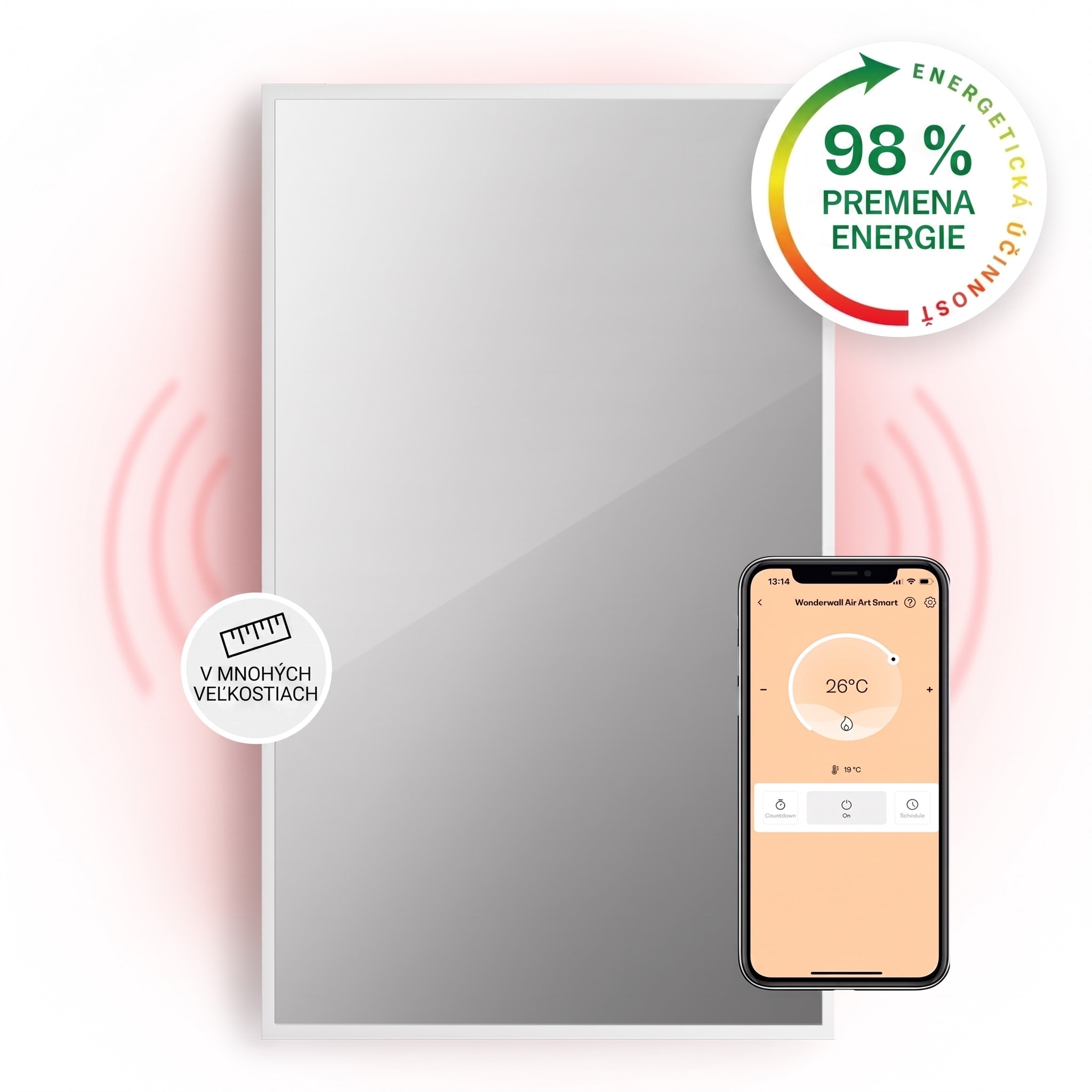 Klarstein La Palma 1000 smart, infračervený ohrievač 2 v 1, 120 x 60 cm, 1000 W, zrkadlová predná časť