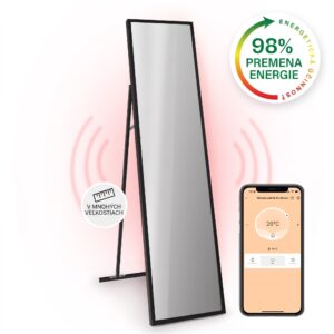 Klarstein La Palma 900 smart, infračervený ohrievač, 40 x 160 cm, 900 W, zrkadlový stojan