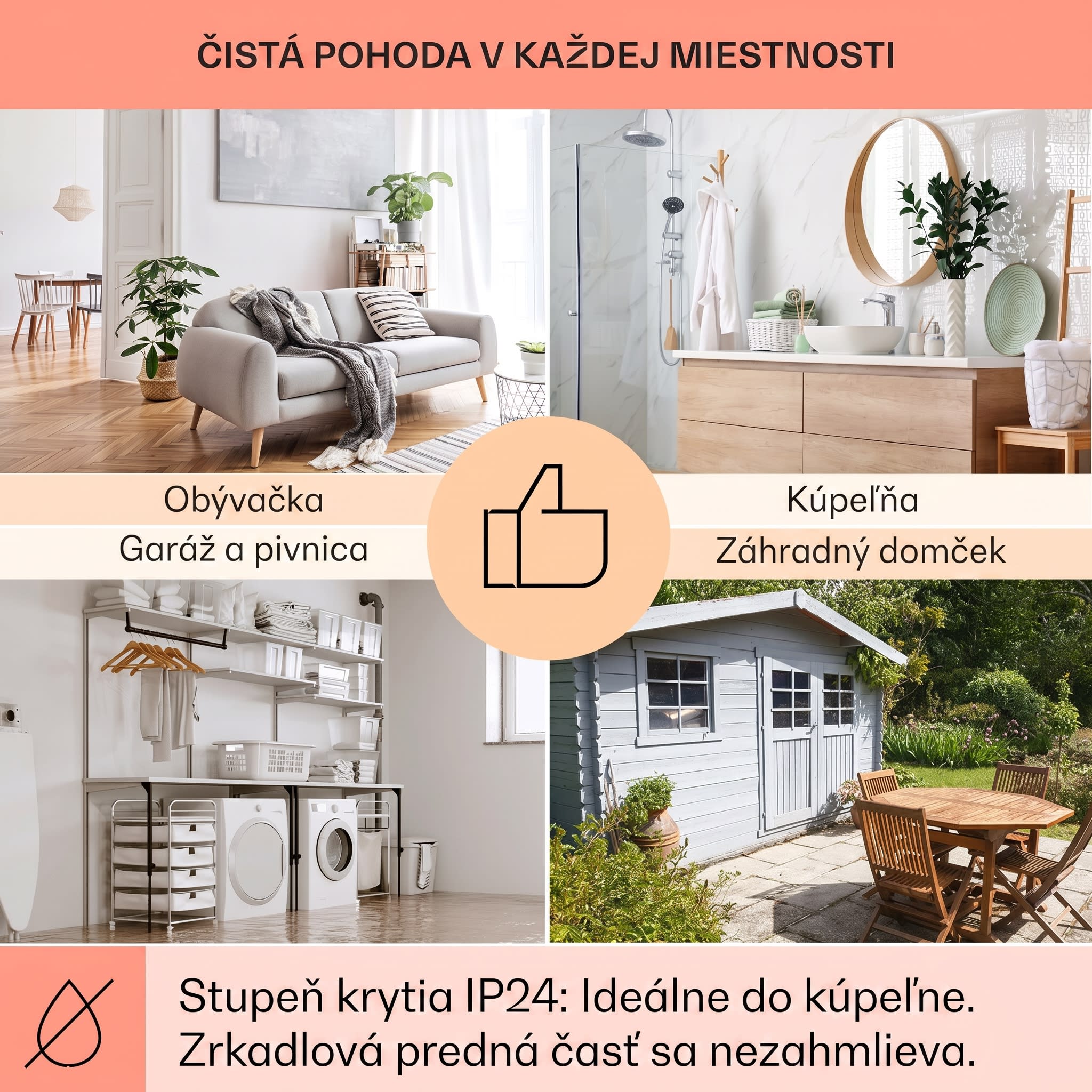 Klarstein La Palma 900 smart, infračervený ohrievač, 40 x 160 cm, 900 W, zrkadlový stojan – Obrázok 5
