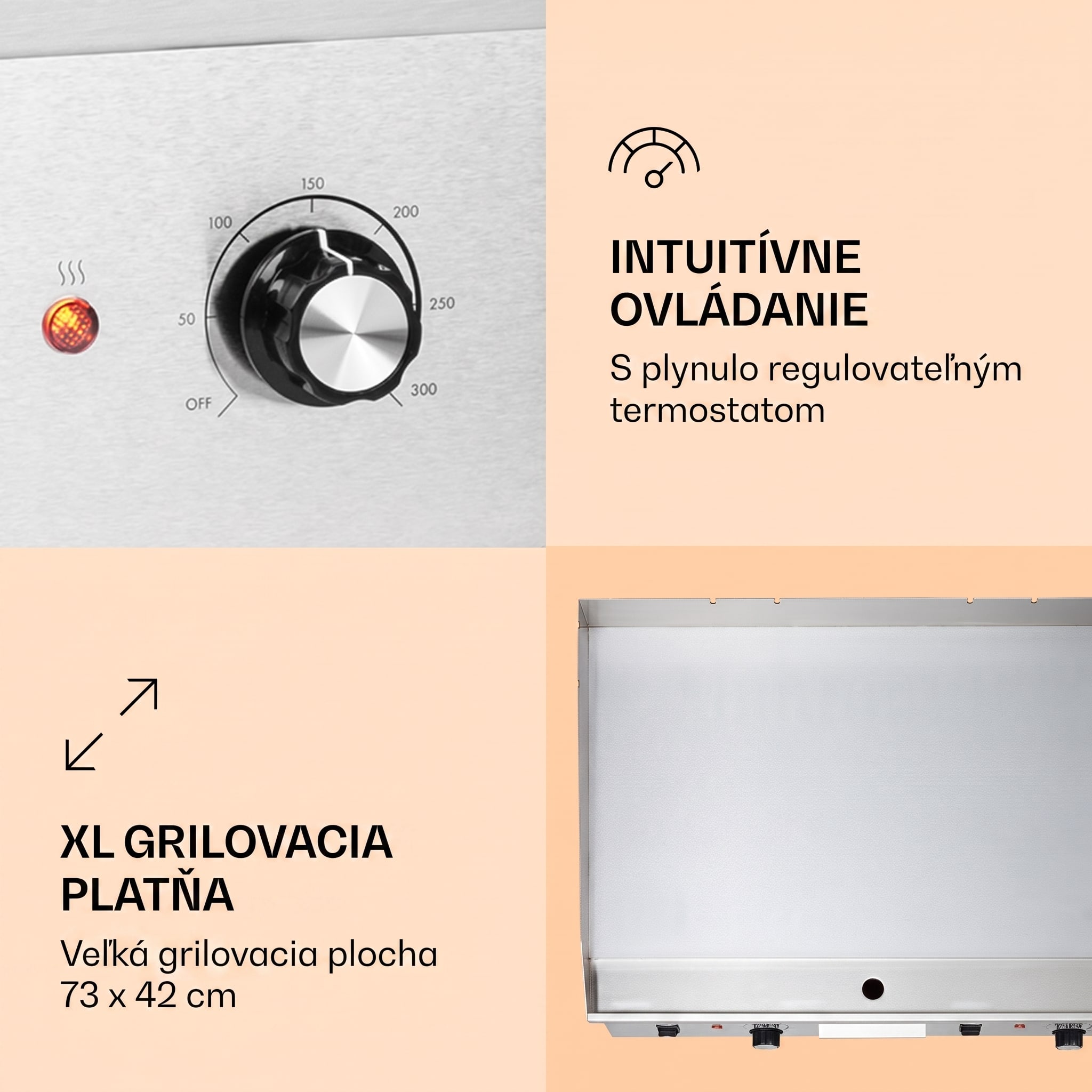 Klarstein Grillmeile 4400, elektrický gril, 2 x 2200 W, grilovacia platňa z nehrdzavejúcej ocele – Obrázok 3
