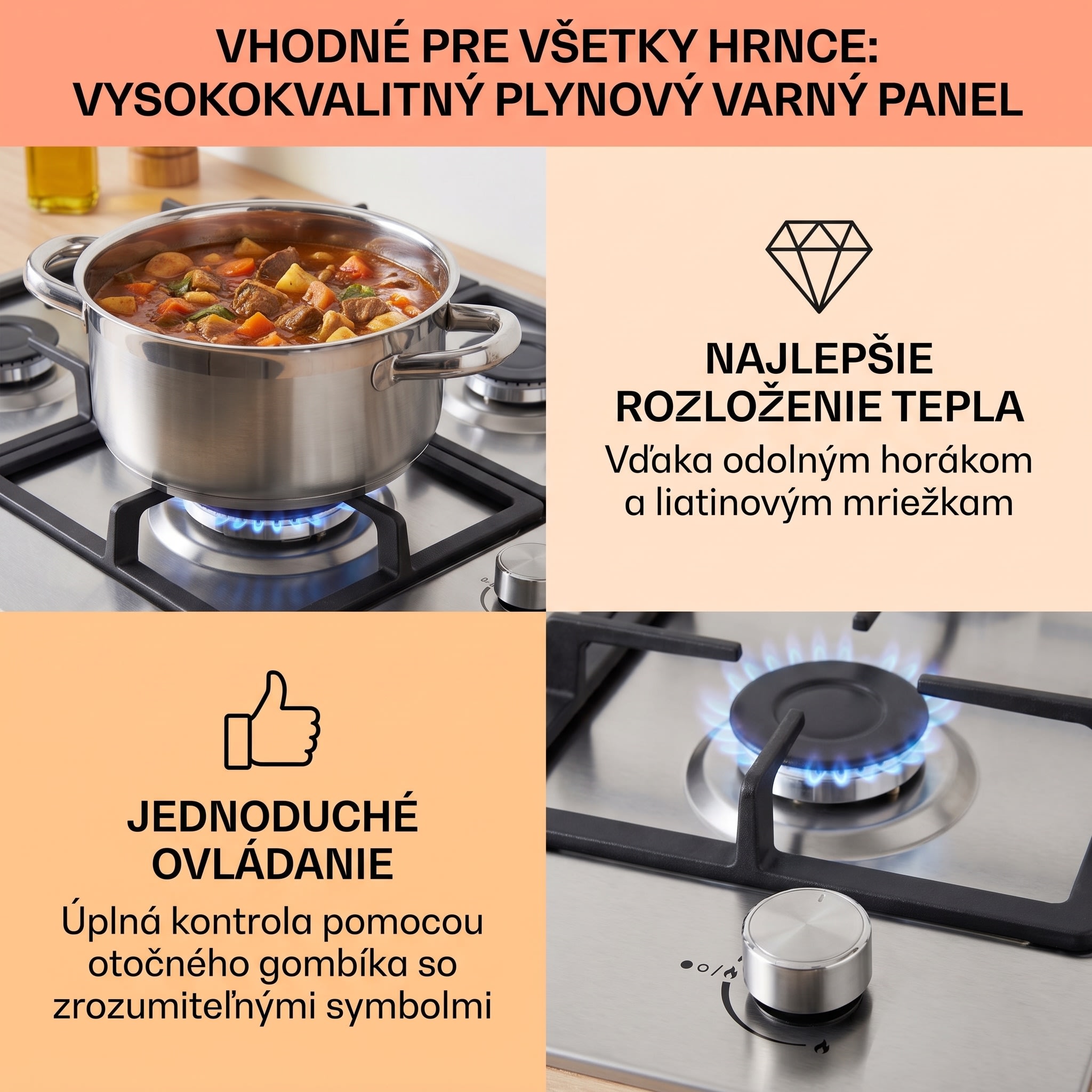 Klarstein Barzona 2, kempingový varič, 2 horáky, 3,4 kW a 4,3 kW, sklenená doska, kryt z nehrdzavejúcej ocele – Obrázok 4