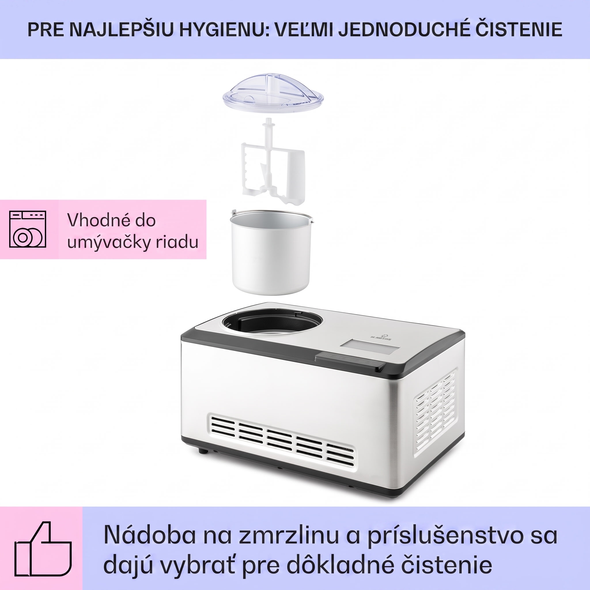 Klarstein Dolce Bacio Smart, zmrzlinovač a jogurtovač, kompresor, 2 l, Wi-Fi, dotykový displej, nehrdzavejúca oceľ – Obrázok 5