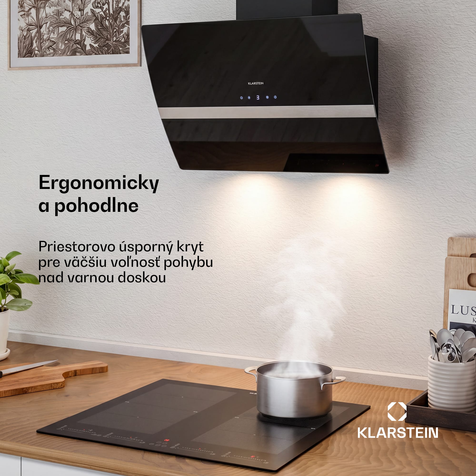 Klarstein Clara 60, digestor, 591 m³/h, dotykový displej, ambientné podsvietenie – Obrázok 2