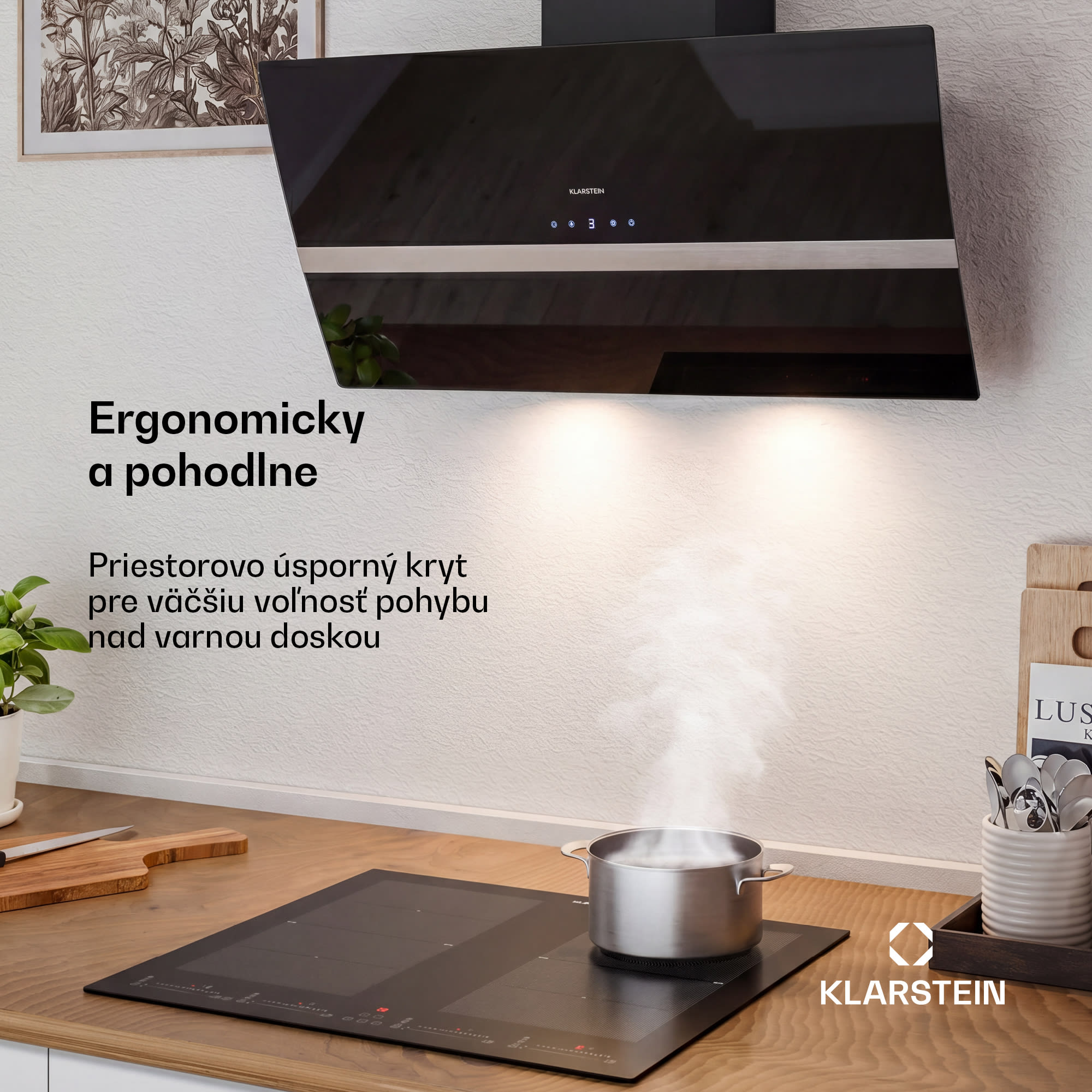 Klarstein Clara 90, digestor, 590 m³/h, dotykový displej, ambientné podsvietenie – Obrázok 2