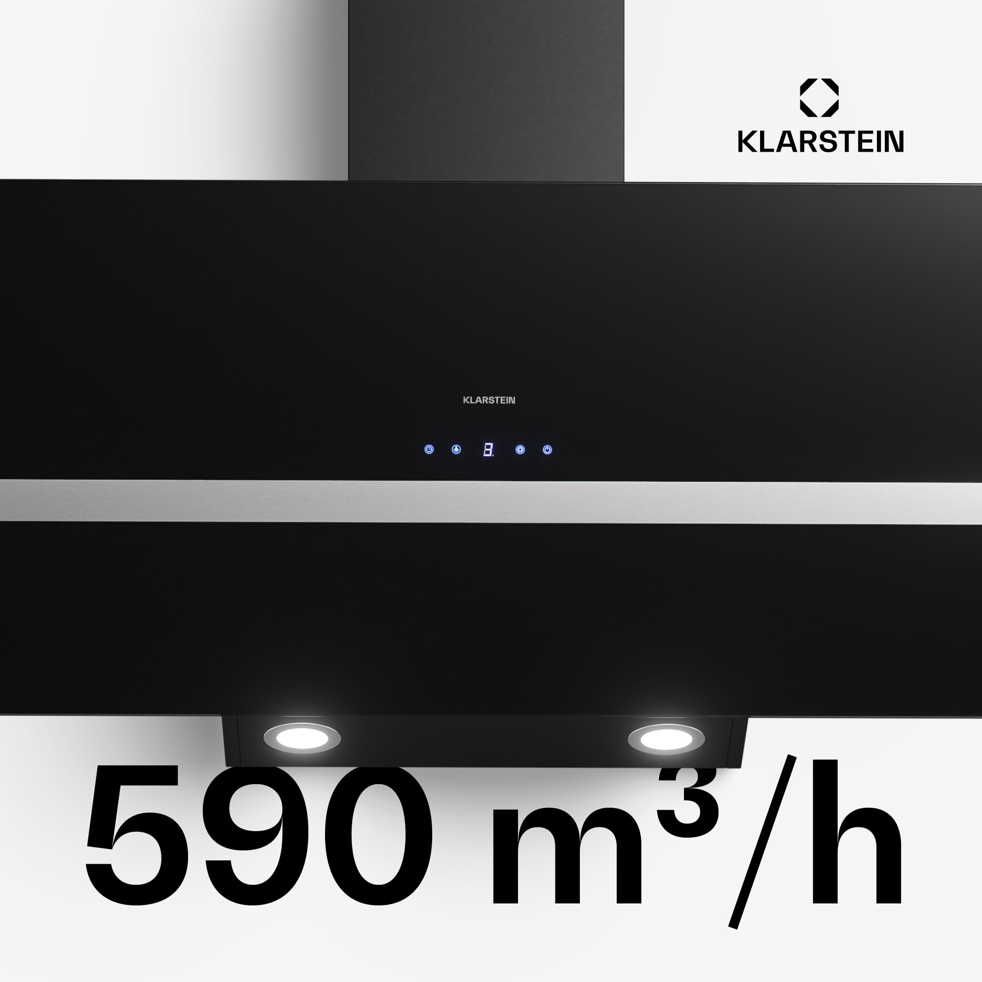 Klarstein Clara 90, digestor, 590 m³/h, dotykový displej, ambientné podsvietenie – Obrázok 4