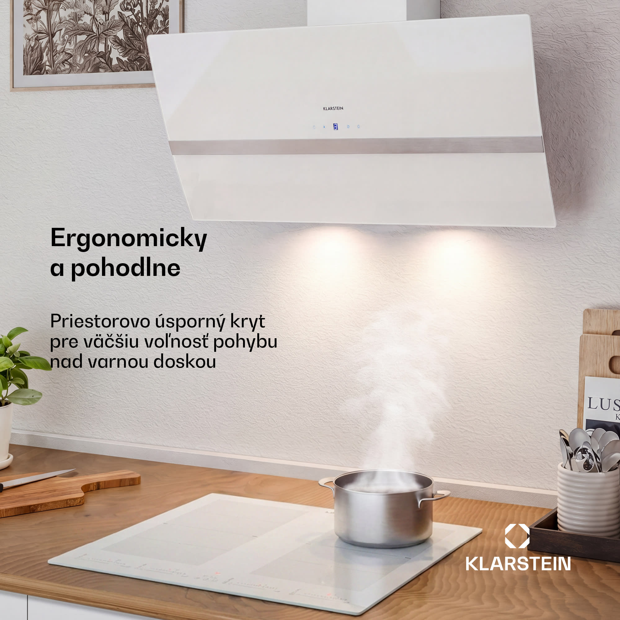 Klarstein Clara 90, digestor, 590 m³/h, dotykový displej, ambientné podsvietenie – Obrázok 2