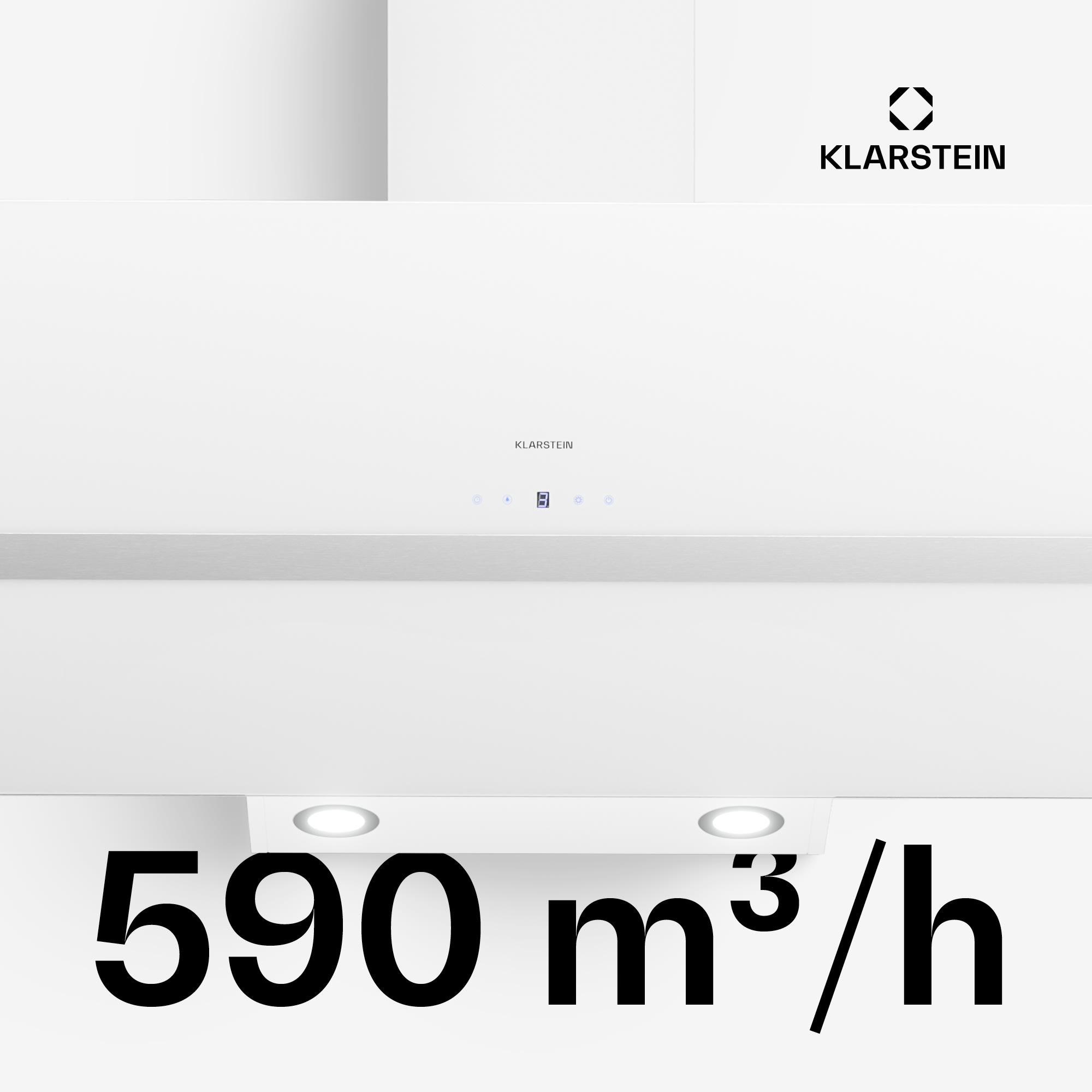 Klarstein Clara 90, digestor, 590 m³/h, dotykový displej, ambientné podsvietenie – Obrázok 4