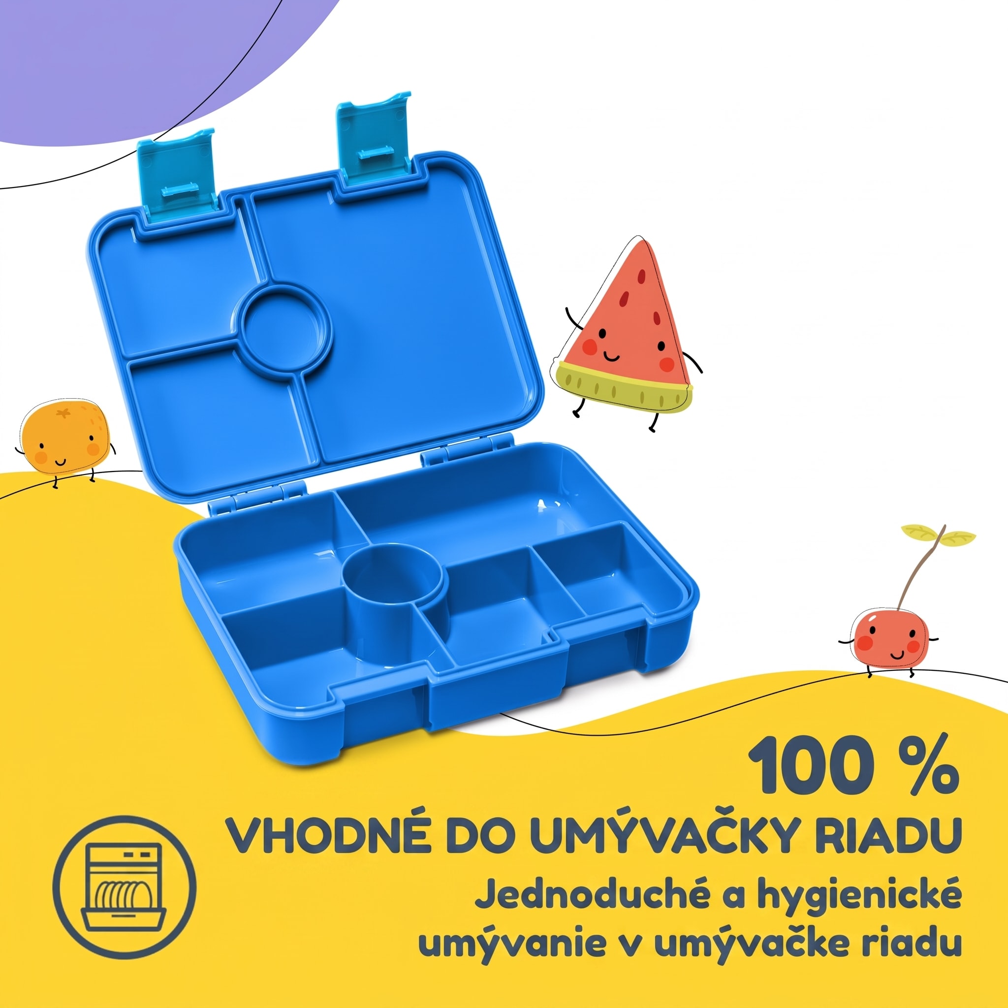 schmatzfatz by Klarstein Lite obedová krabička 6 priehradiek 20,8x4,5x15 cm BPA-free Tritan – Obrázok 5