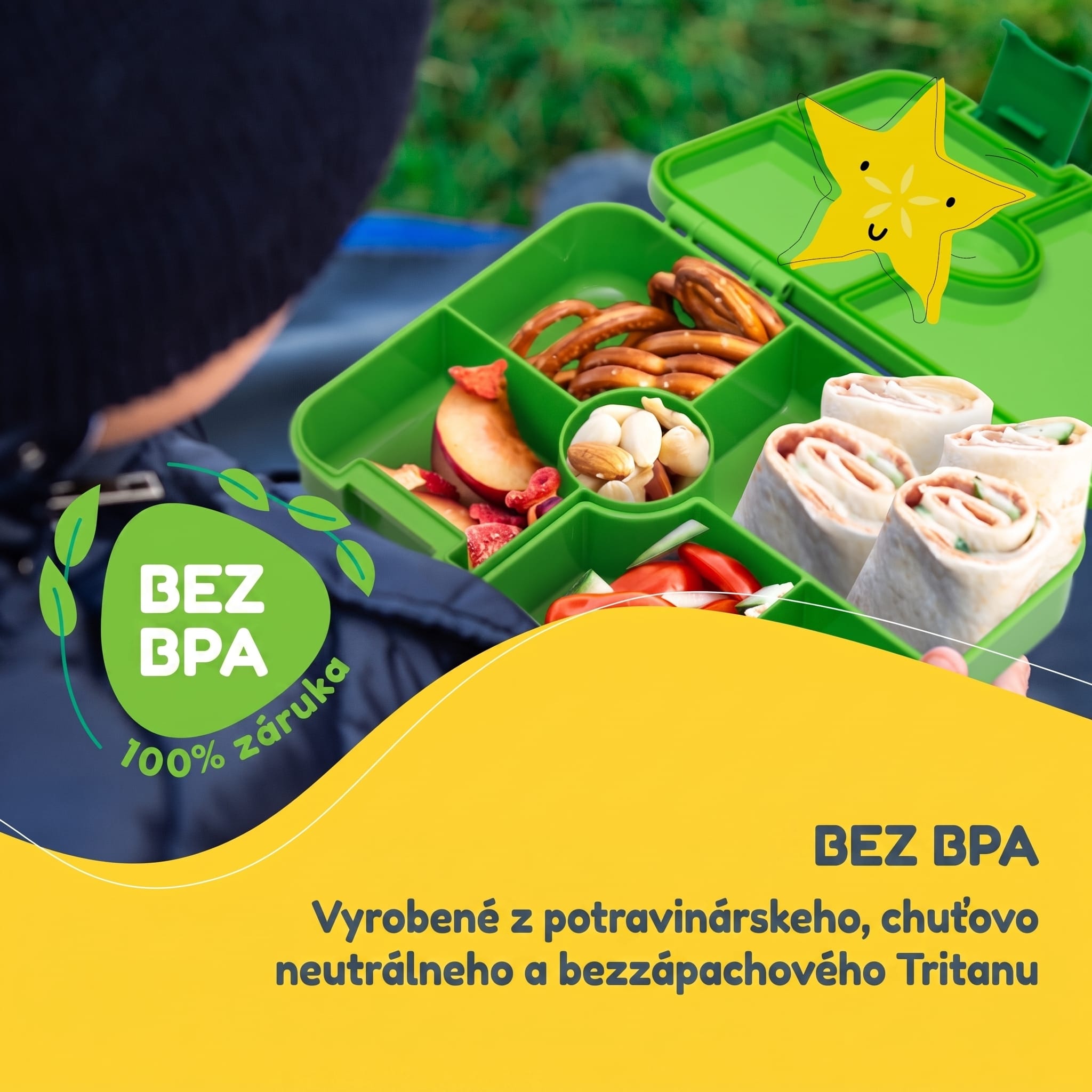 schmatzfatz by Klarstein Lite obedová krabička 6 priehradiek 20,8x4,5x15 cm BPA-free Tritan – Obrázok 2