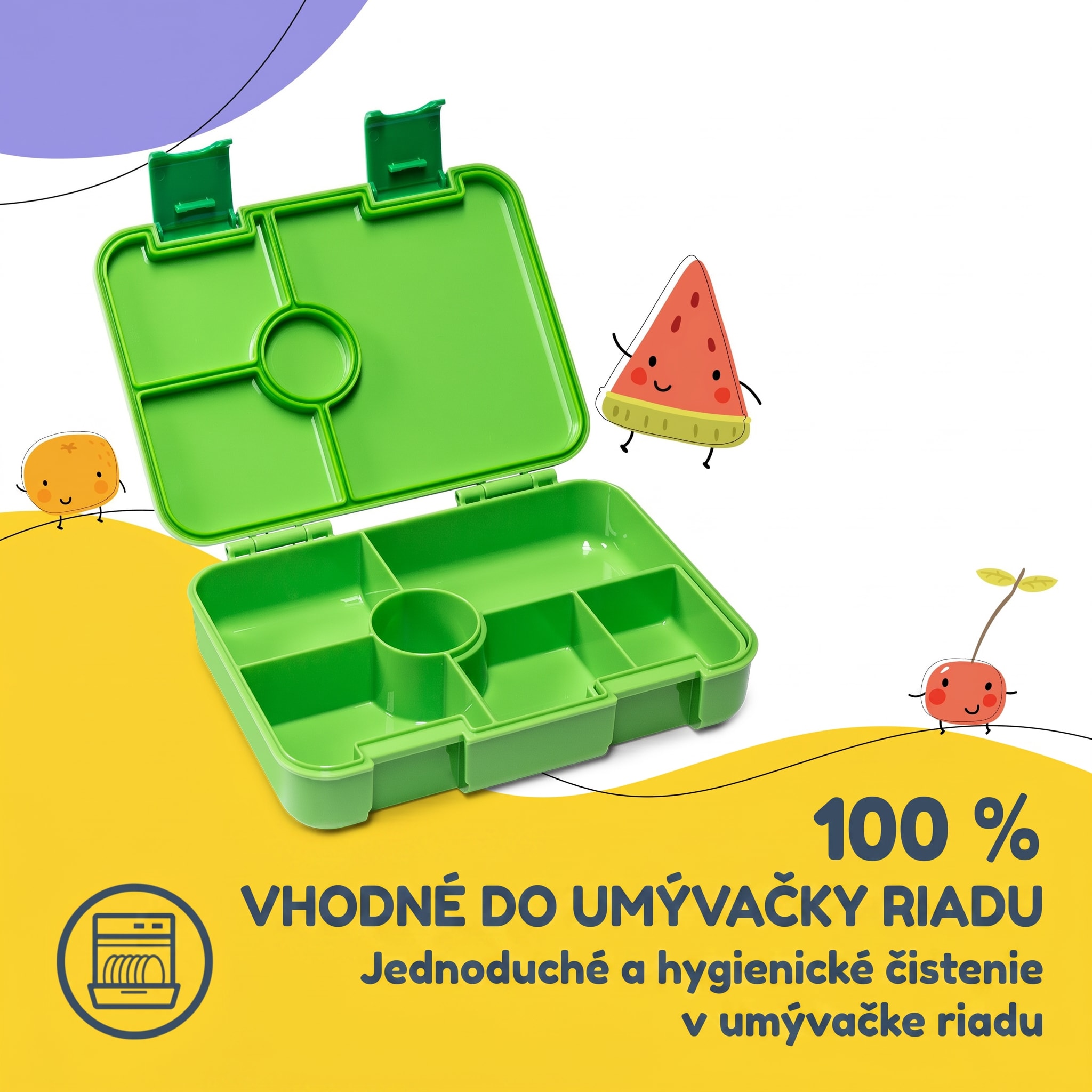 schmatzfatz by Klarstein Lite obedová krabička 6 priehradiek 20,8x4,5x15 cm BPA-free Tritan – Obrázok 5