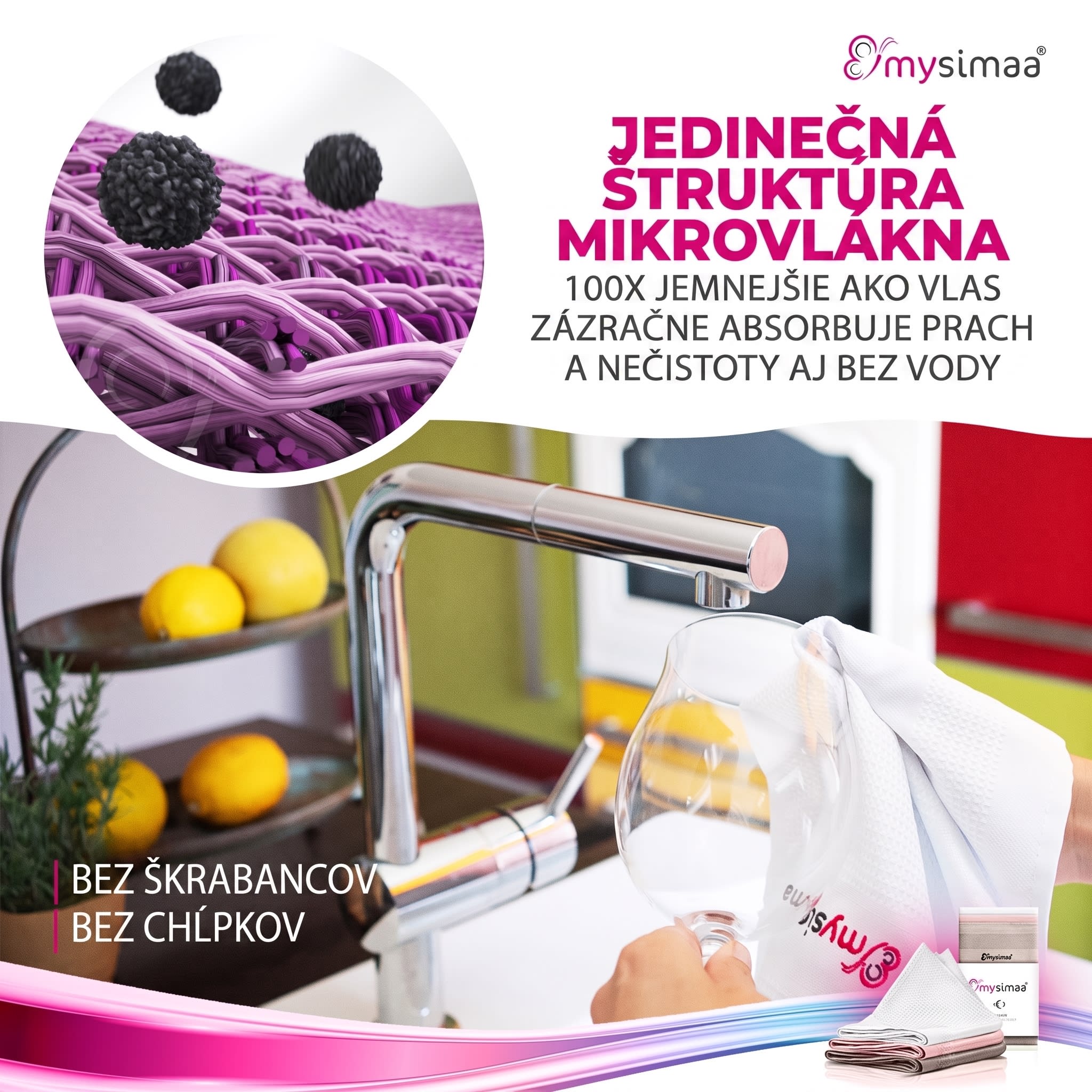 MySimaa Profesionálne čistiace utierky, čistiace utierky, mikrovlákno, 40 x 40 cm – Obrázok 4