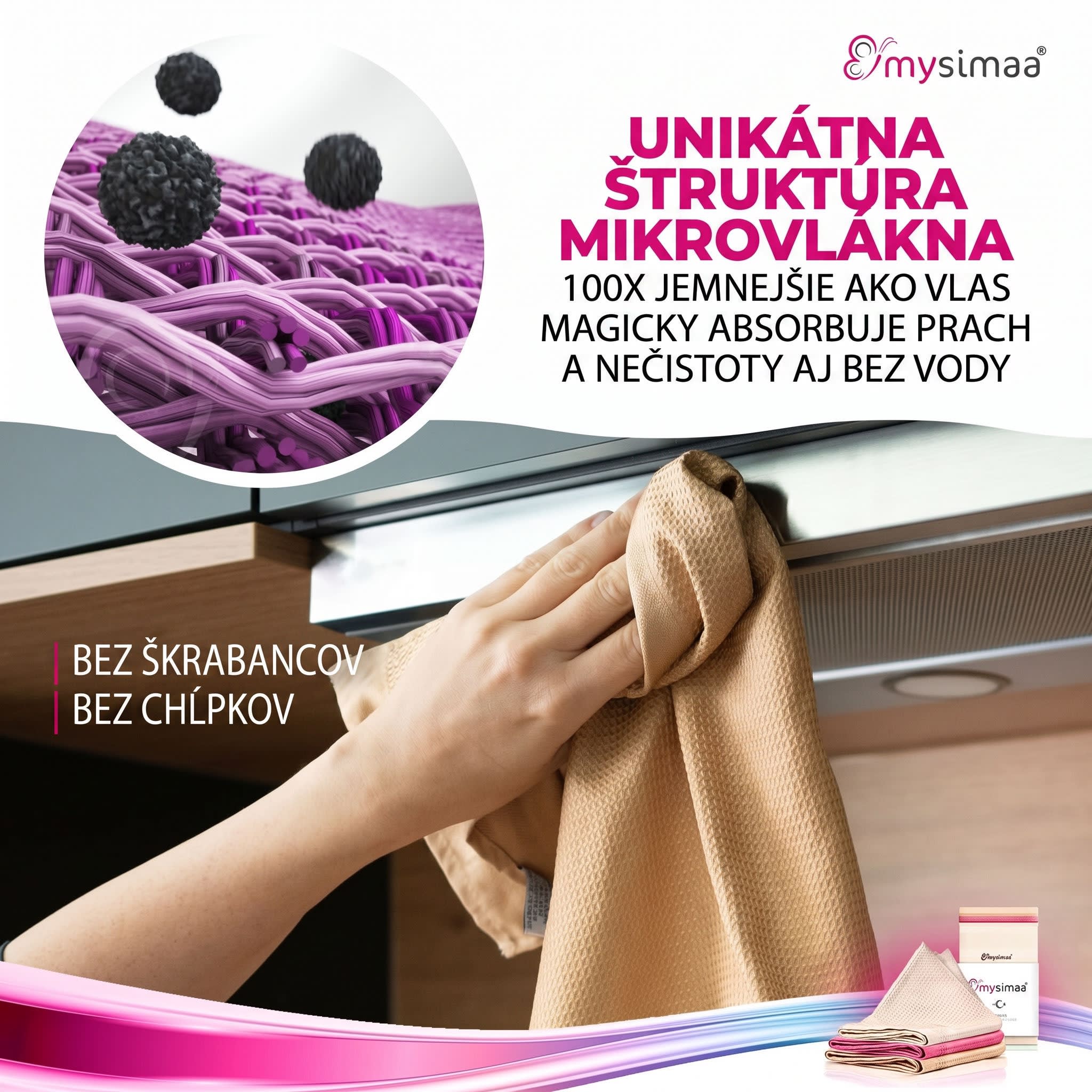 MySimaa Profesionálne čistiace utierky, čistiace utierky, mikrovlákno, 60 x 40 cm – Obrázok 4