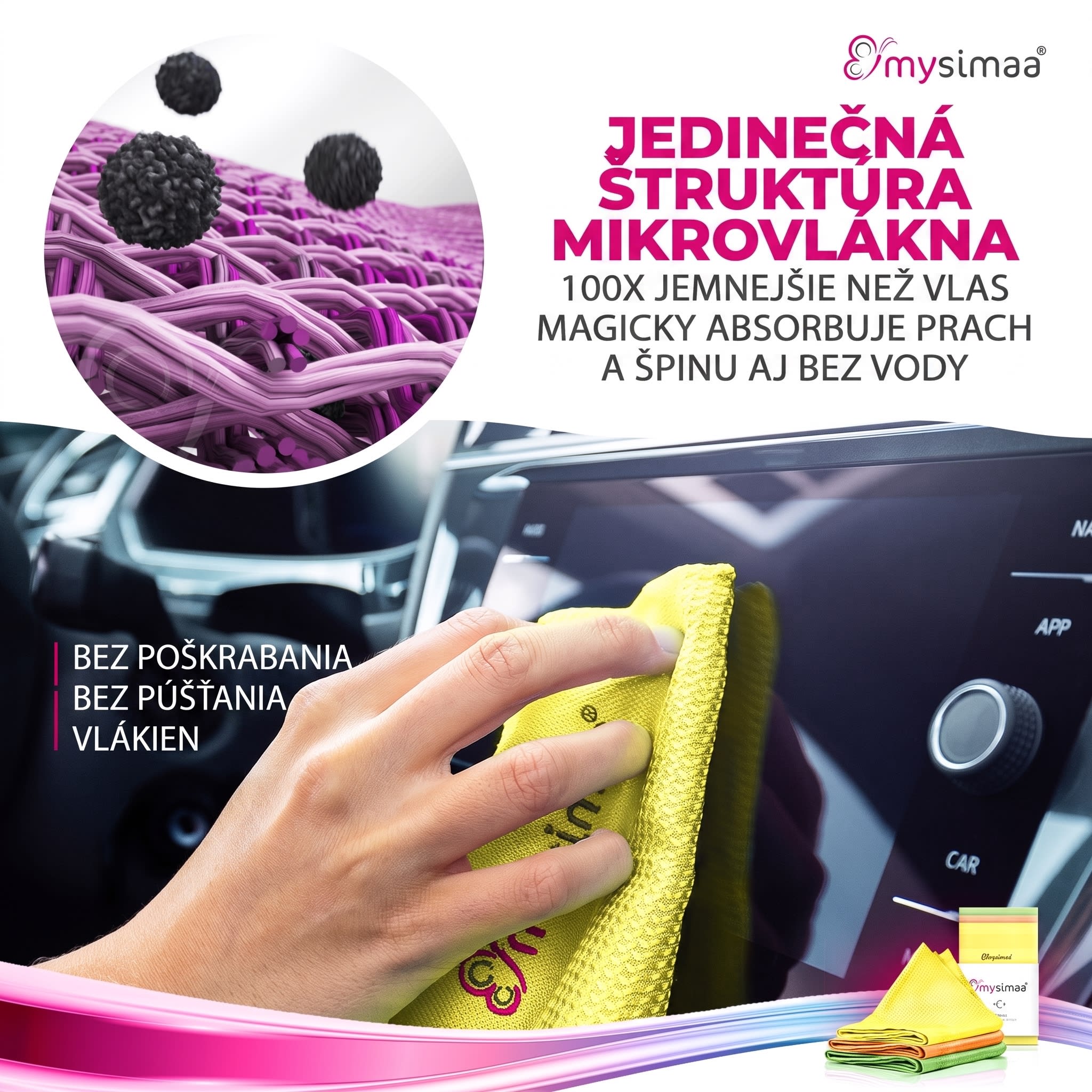 MySimaa Profesionálne čistiace utierky, čistiace utierky, mikrovlákno, 40 x 40 cm – Obrázok 4
