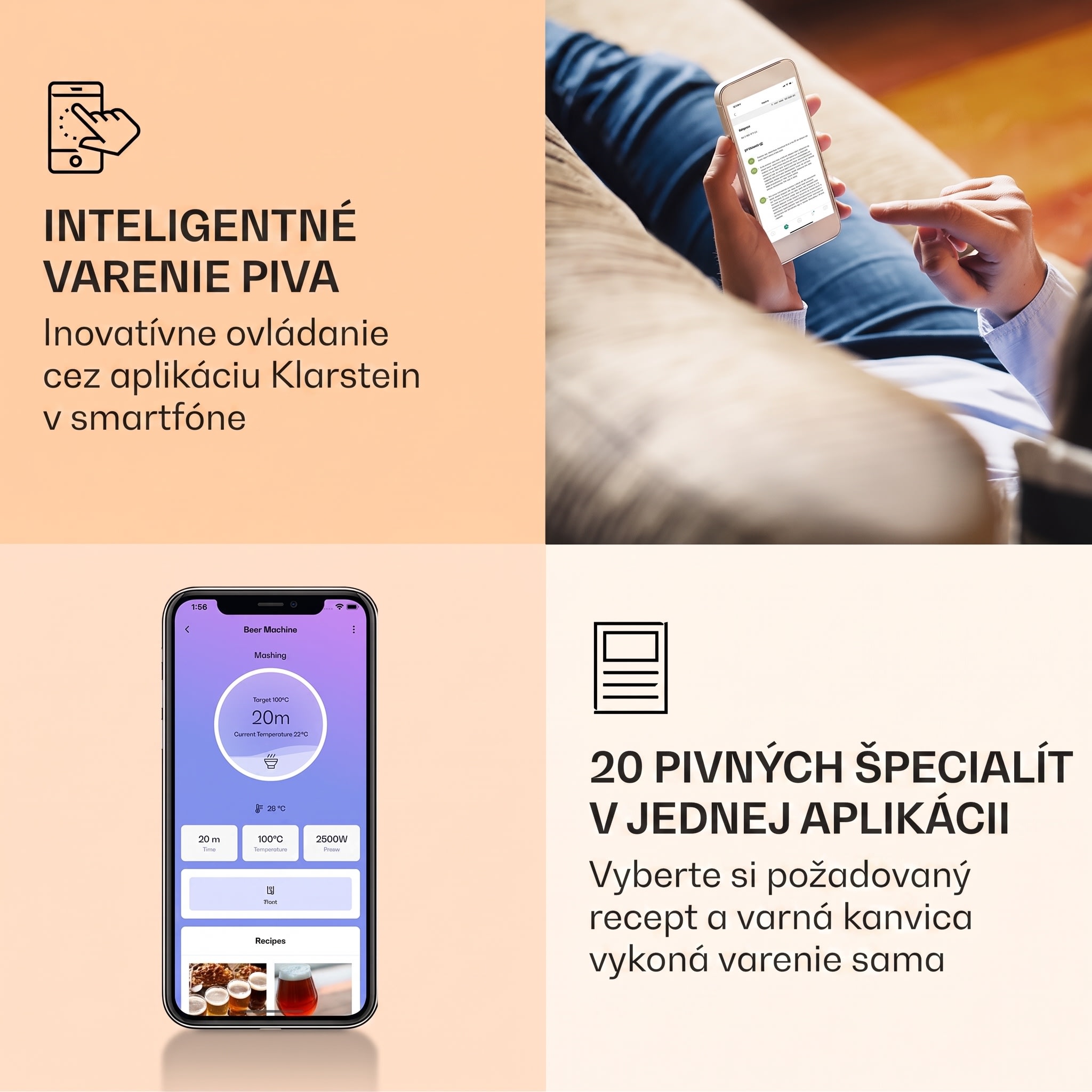Klarstein Brauheld Smart 35, sladový kotol, 35 l, 2500 W, 100 °C, obehové čerpadlo, nehrdzavejúca oceľ – Obrázok 2