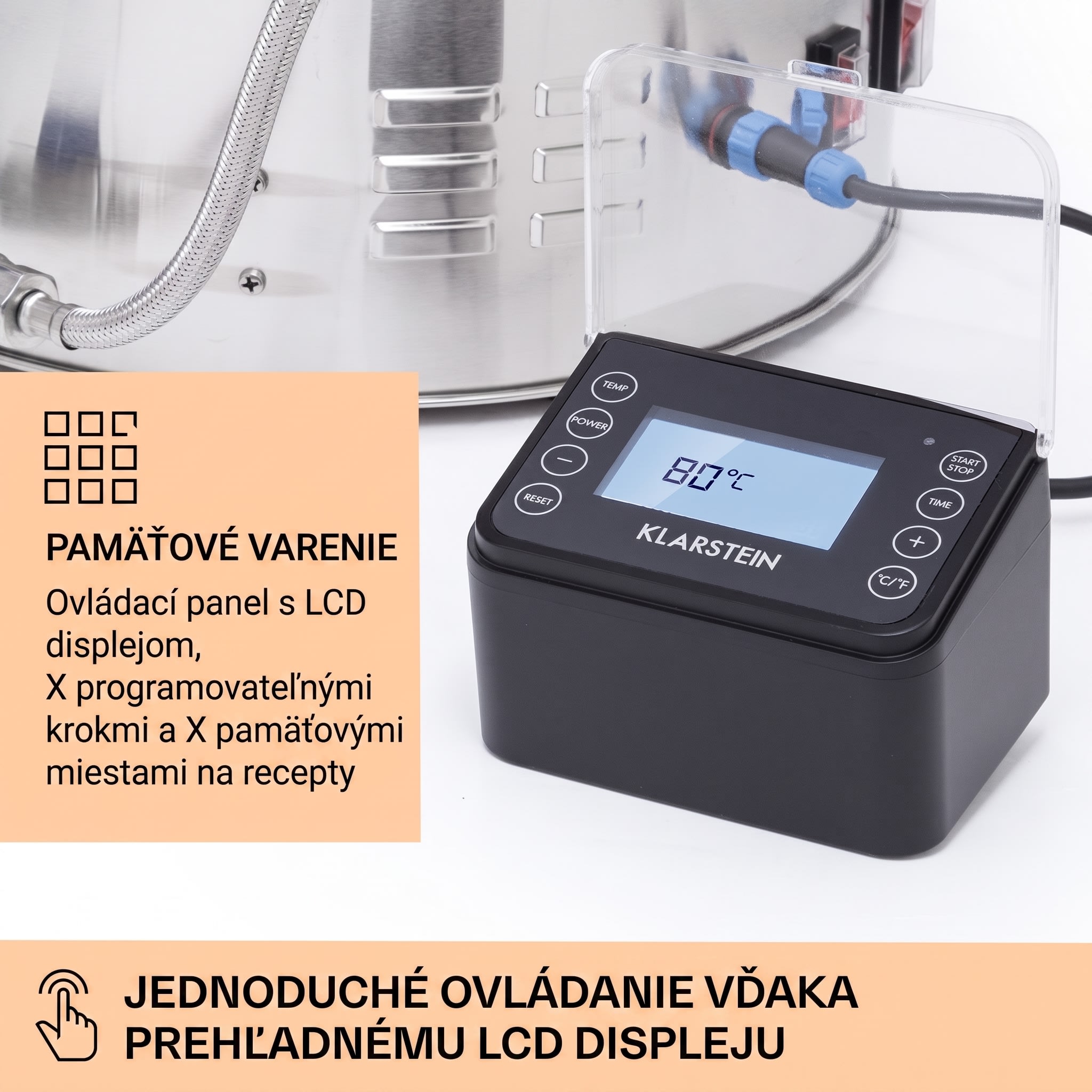 Klarstein Brauheld Smart 45, rmutovací kotol, 45 l, 2500 W, 100 °C, obehové čerpadlo, nehrdzavejúca oceľ – Obrázok 4