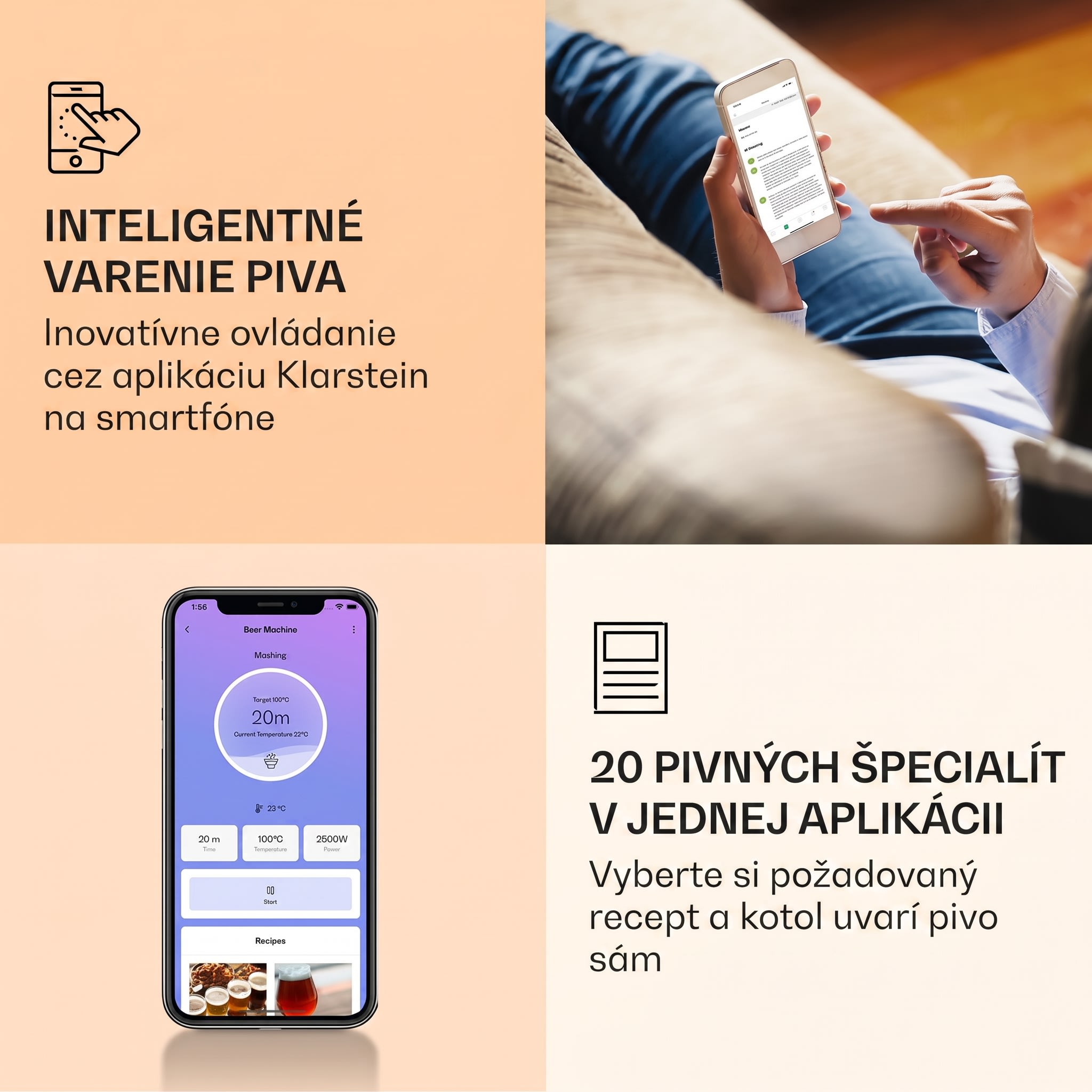 Klarstein Brauheld Smart 65, rmutovací kotol, 65 l, 2500 W, 100 °C, obehové čerpadlo, nehrdzavejúca oceľ – Obrázok 2