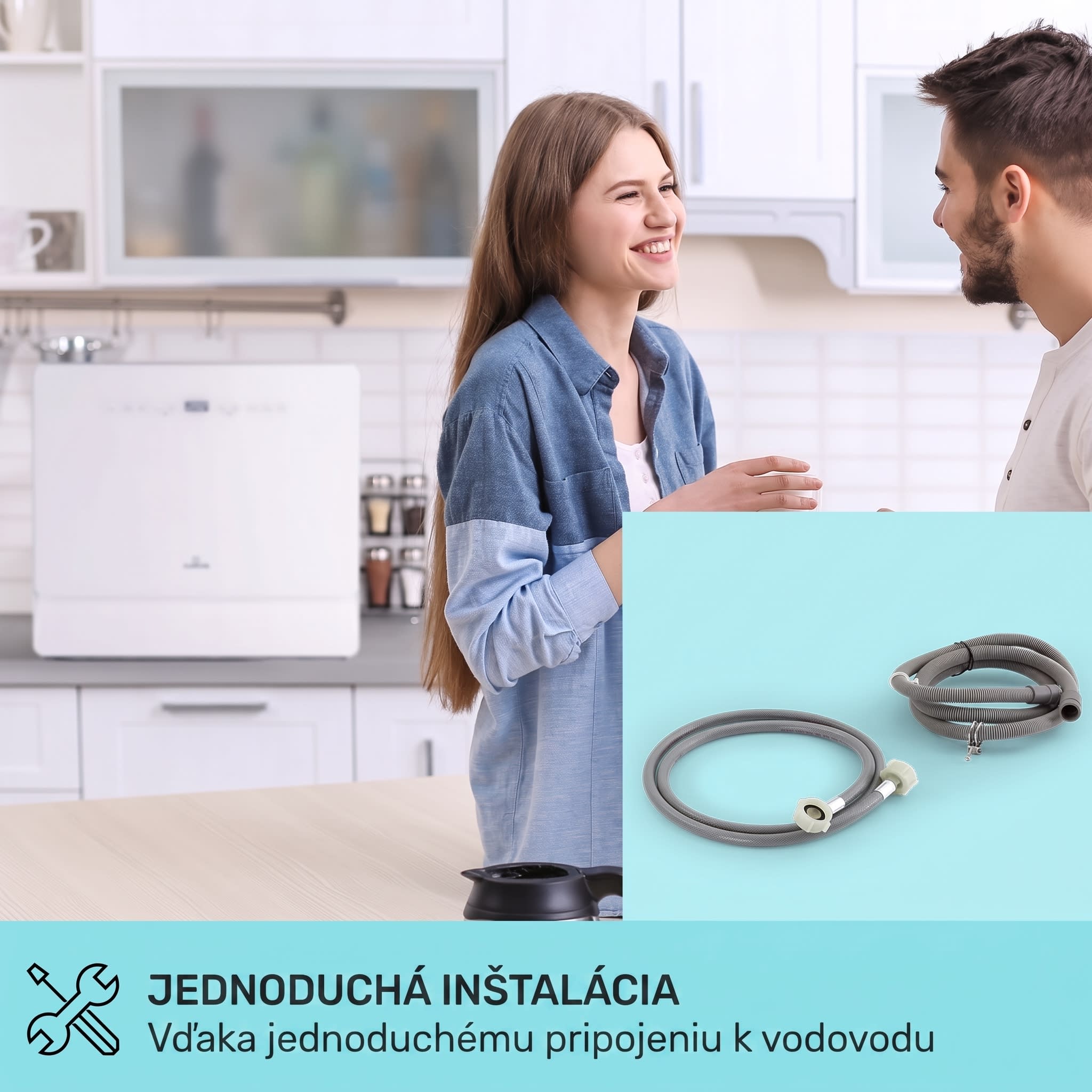Klarstein Emerald 5 Slim, umývačka riadu, voľne stojaca, 7 programov, dotykové ovládanie – Obrázok 4