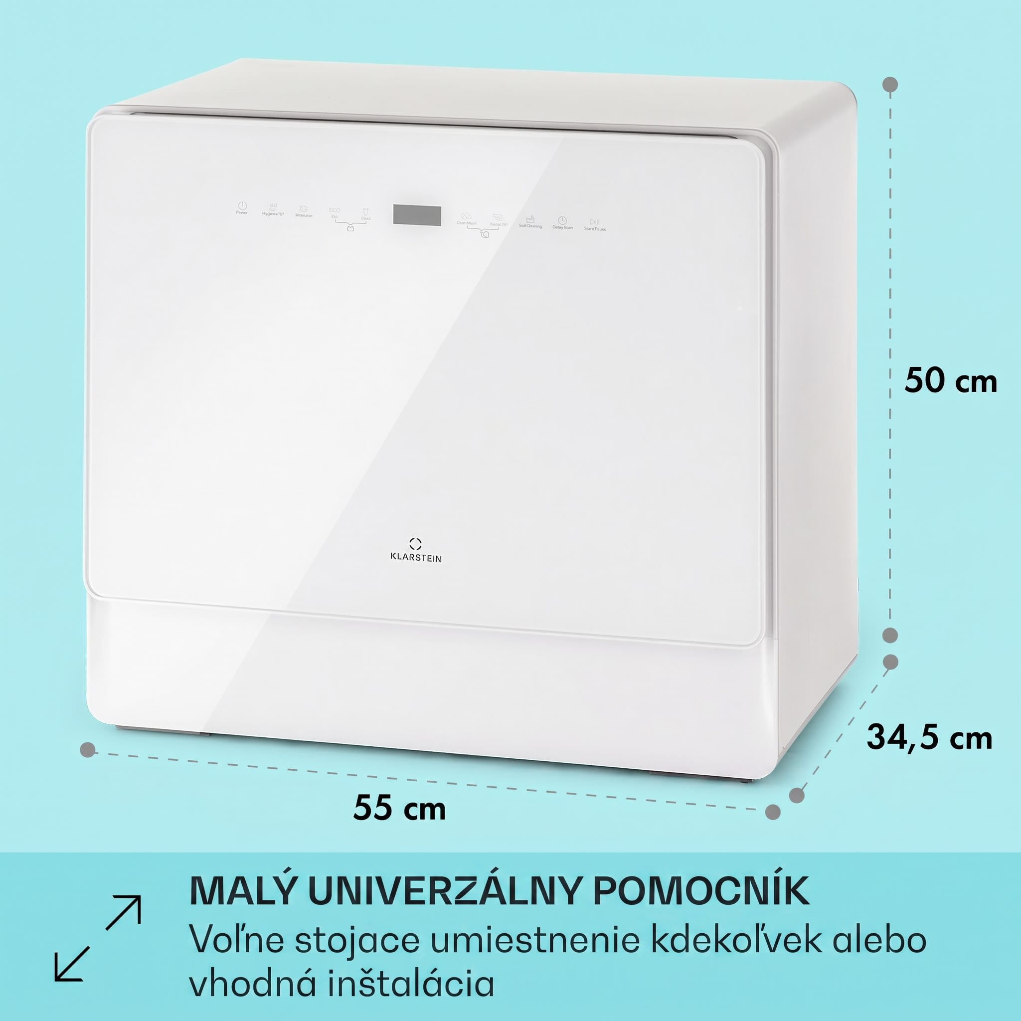 Klarstein Emerald 5 Slim, umývačka riadu, voľne stojaca, 7 programov, dotykové ovládanie – Obrázok 5