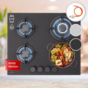Klarstein Firetale plynová varná doska 4-zónová 60 cm s hliníkovými horákmi vrátane hadice a redukčného ventilu
