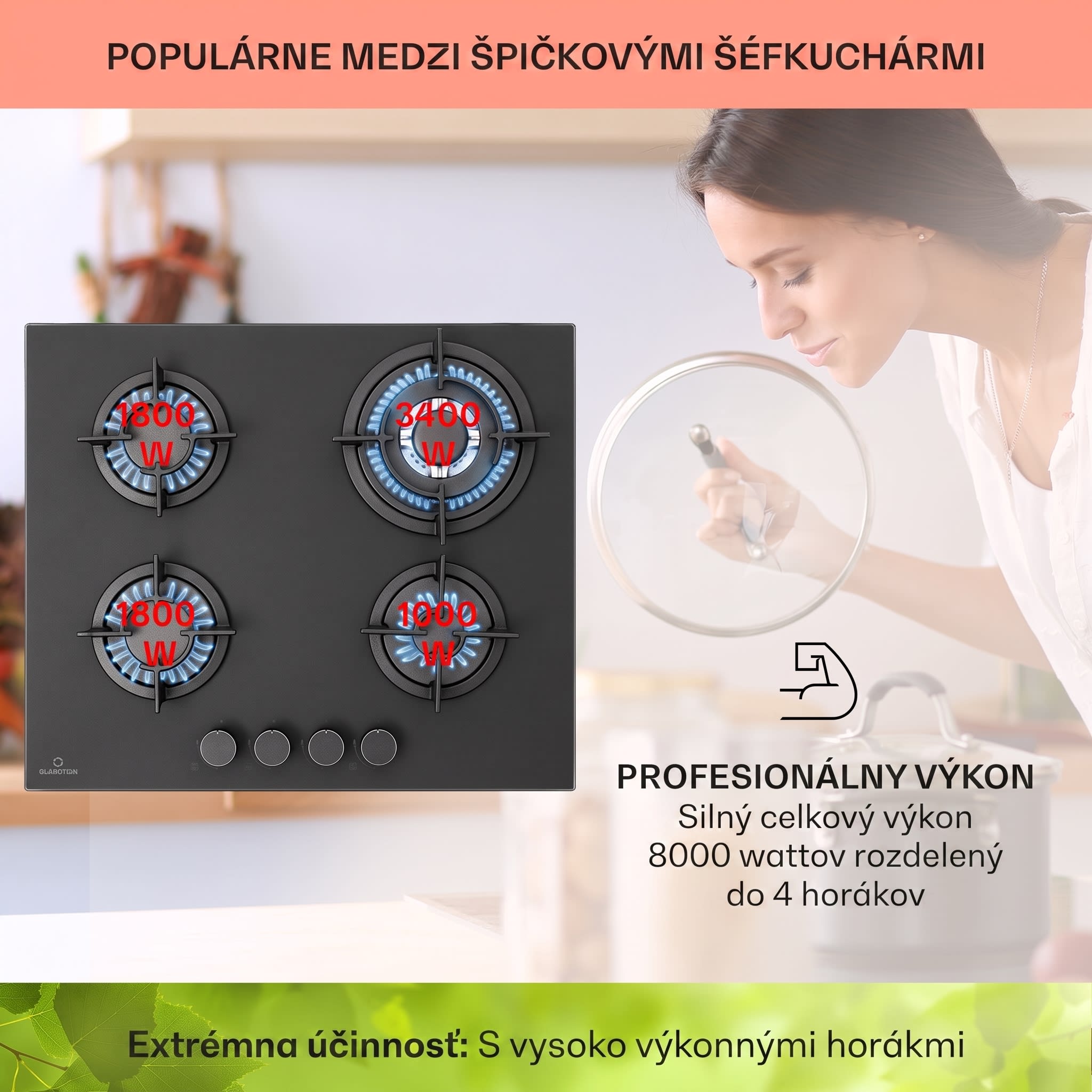 Klarstein Firetale plynová varná doska 4-zónová 60 cm s hliníkovými horákmi vrátane hadice a redukčného ventilu – Obrázok 3
