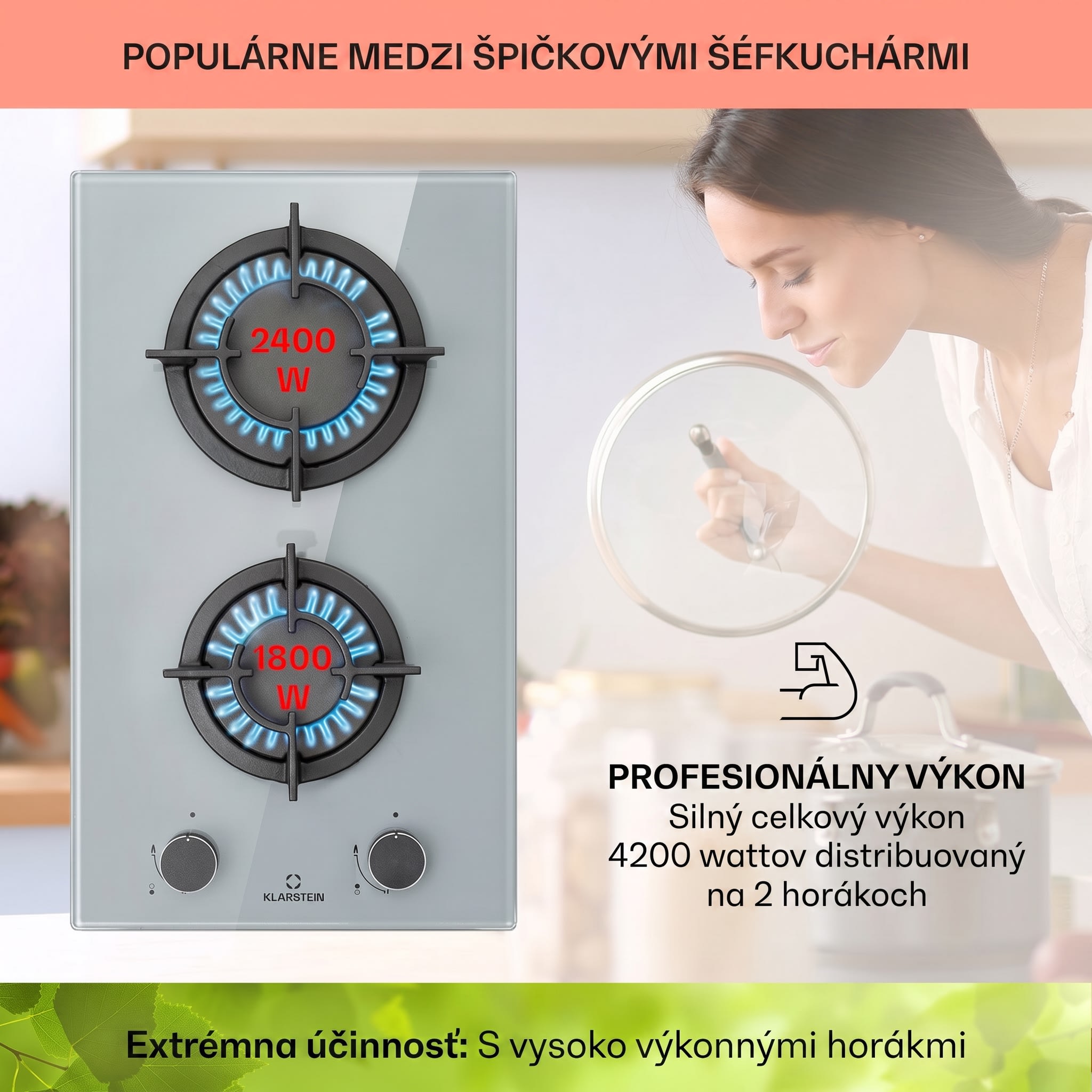Klarstein Firetale plynová varná doska 2 horáky hliníkový horák zemný/propán plyn vrátane hadice a redukčného ventilu – Obrázok 3