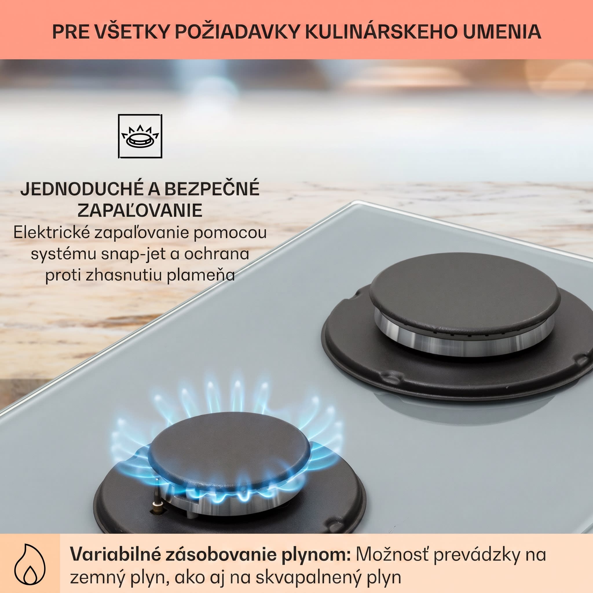Klarstein Firetale plynová varná doska 2 horáky hliníkový horák zemný/propán plyn vrátane hadice a redukčného ventilu – Obrázok 5