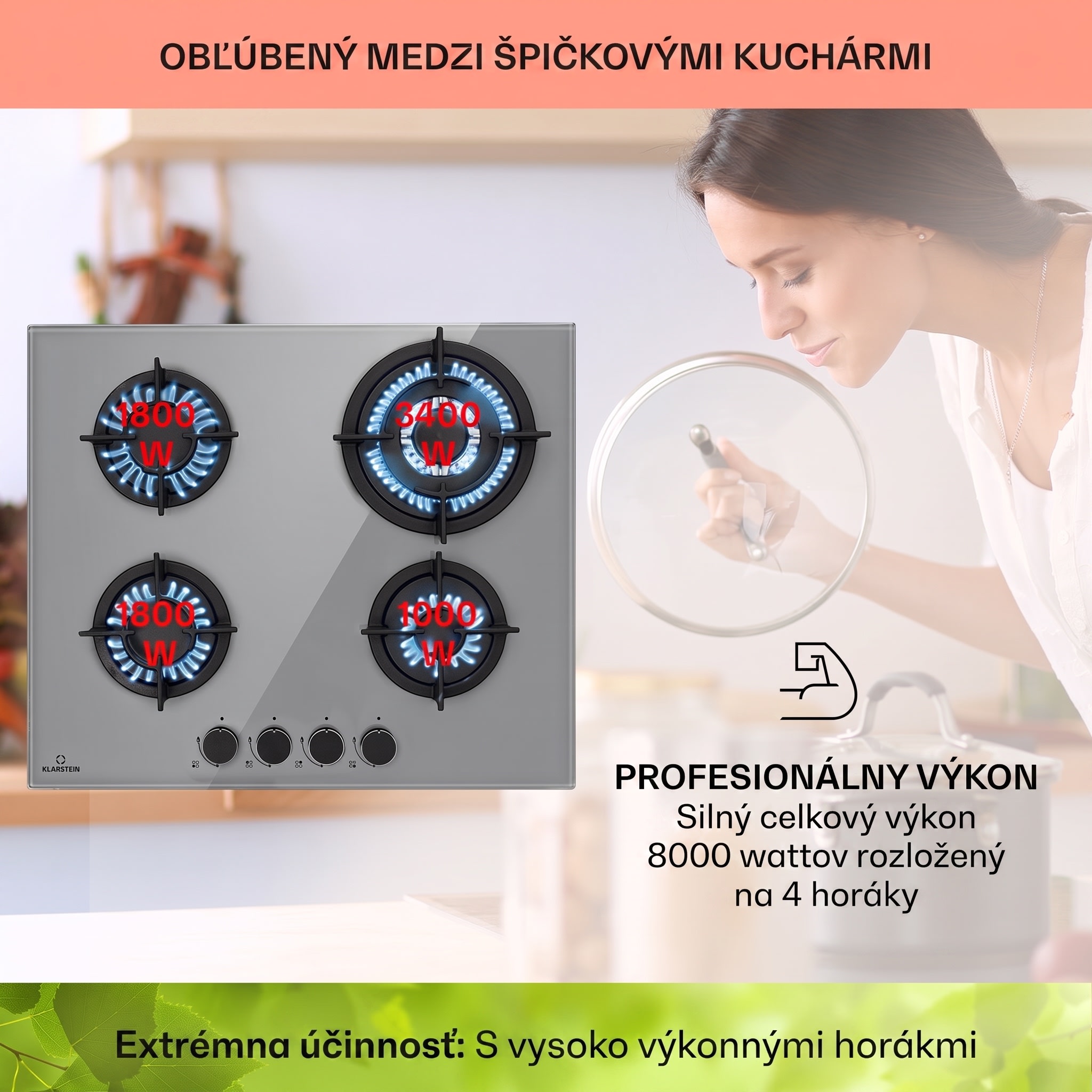 Klarstein Firetale, plynová varná doska, 4 hliníkové horáky, vrátane hadice a redukčného ventilu – Obrázok 3