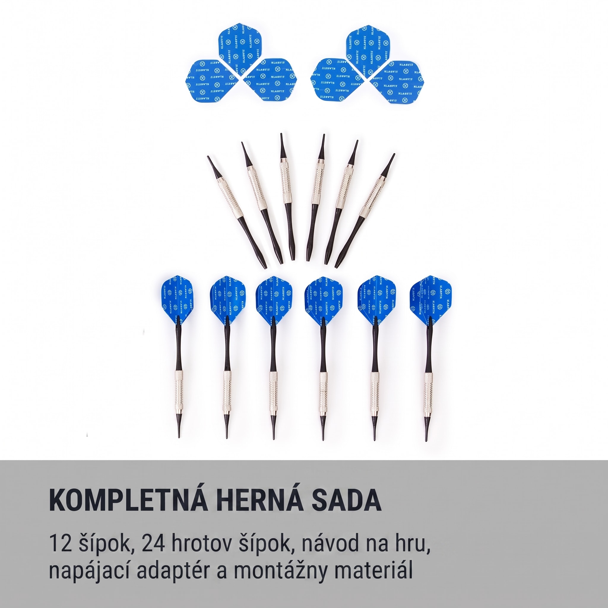 KLARFIT Dartmaster 180 šípky predné dvierka vrátane 12 šípok a 24 šípkových hrotov napájanie montáž na stenu – Obrázok 4