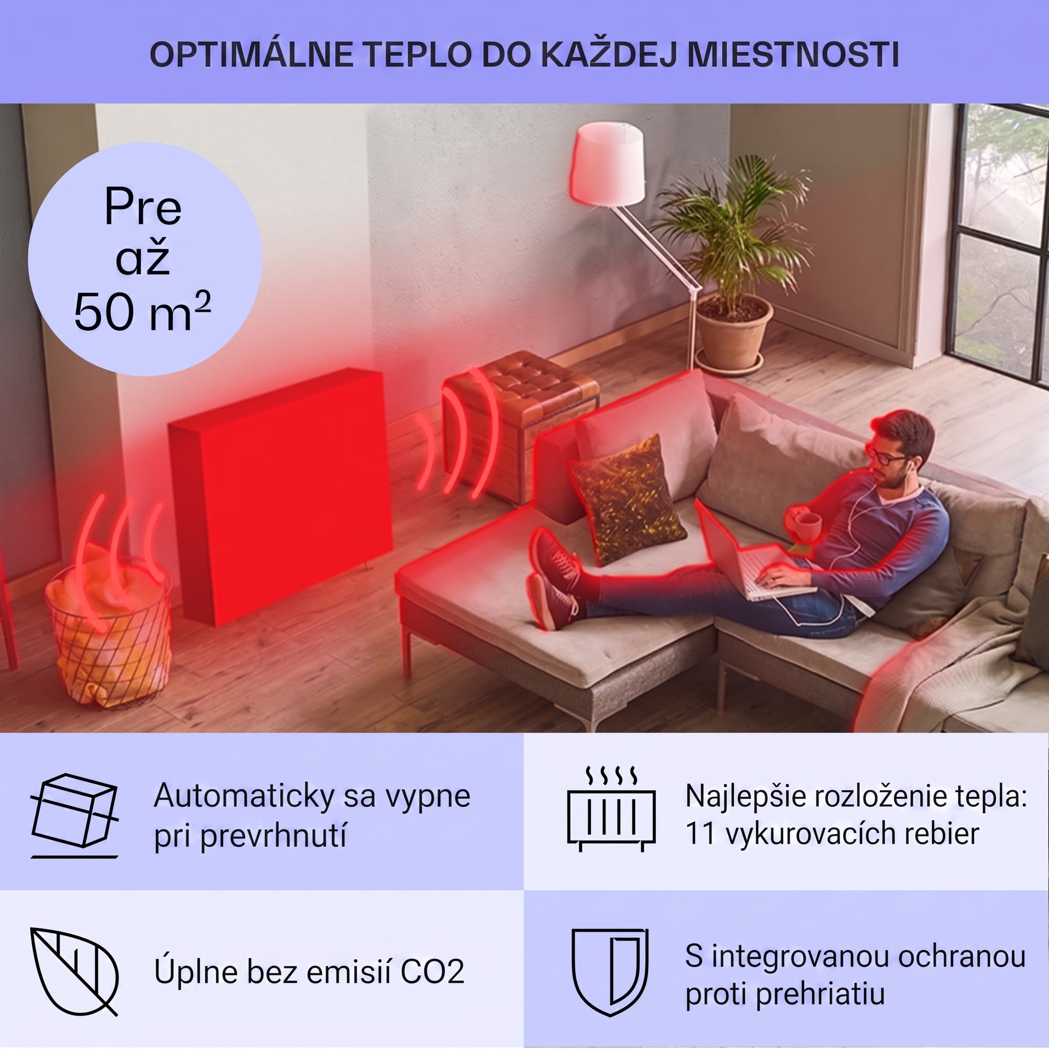 Sanford Smart, olejový radiátor, 2500 W, týždenný časovač, LED displej, dotykový panel, Klarstein aplikácia – Obrázok 5