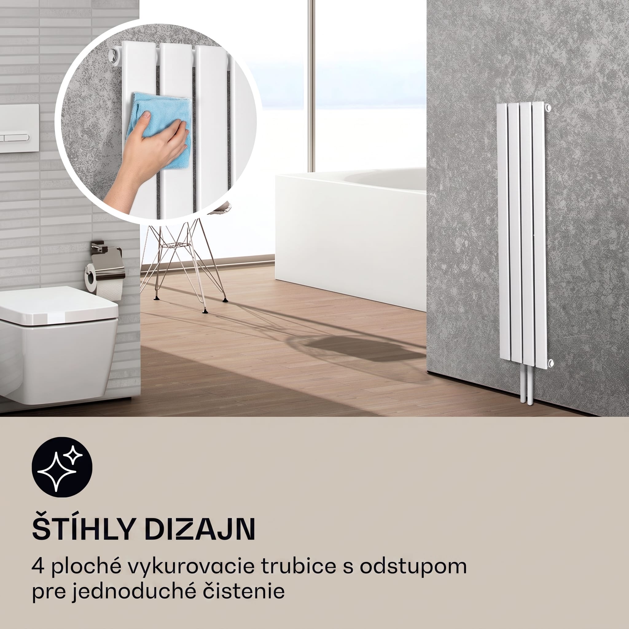 Blumfeldt Ontario 120 x 30 radiátor 1/2" bočné pripojenie nástenná inštalácia 380 watt – Obrázok 4