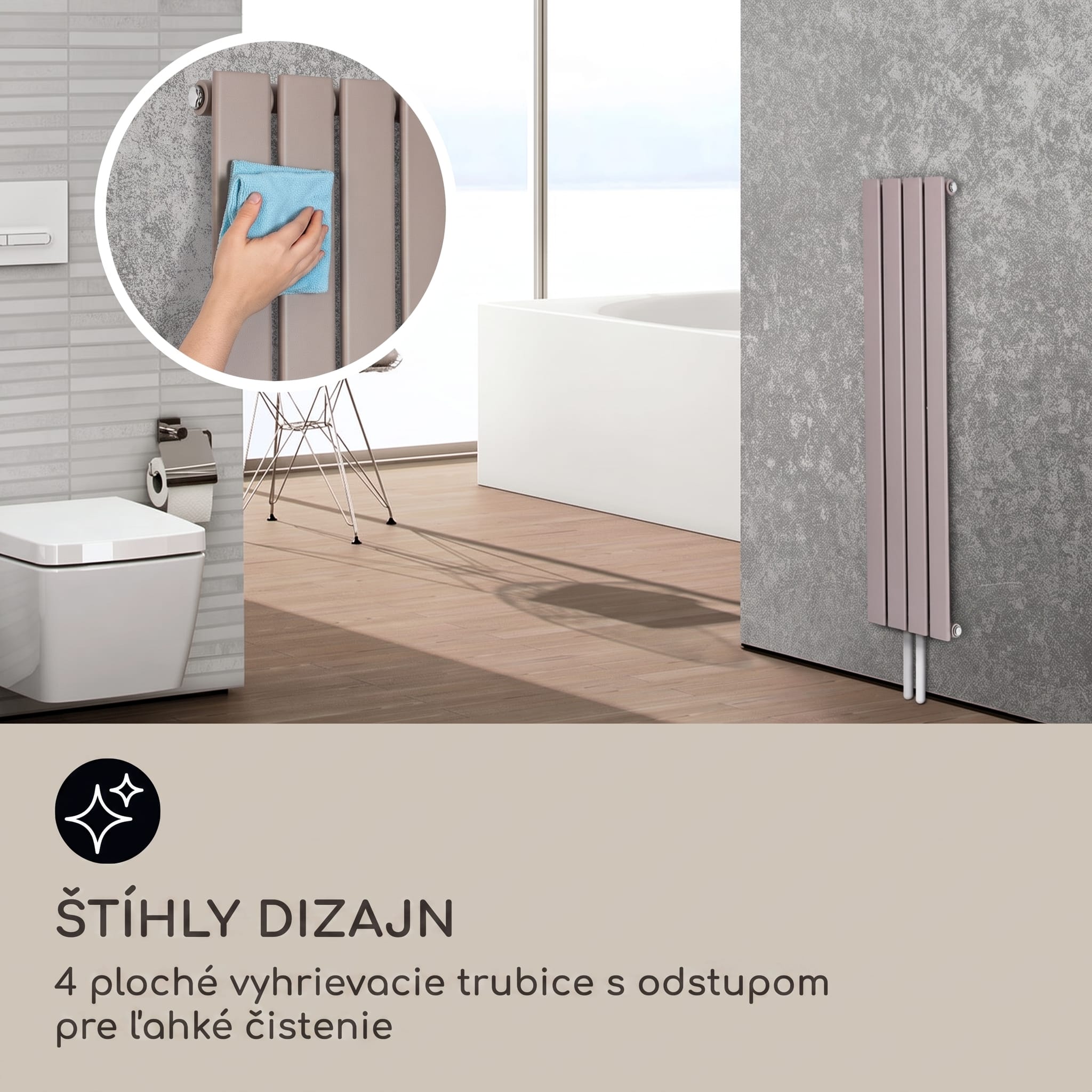 Blumfeldt Ontario 120 x 30 radiátor 1/2" bočné pripojenie, nástenná inštalácia, 380 watt – Obrázok 4