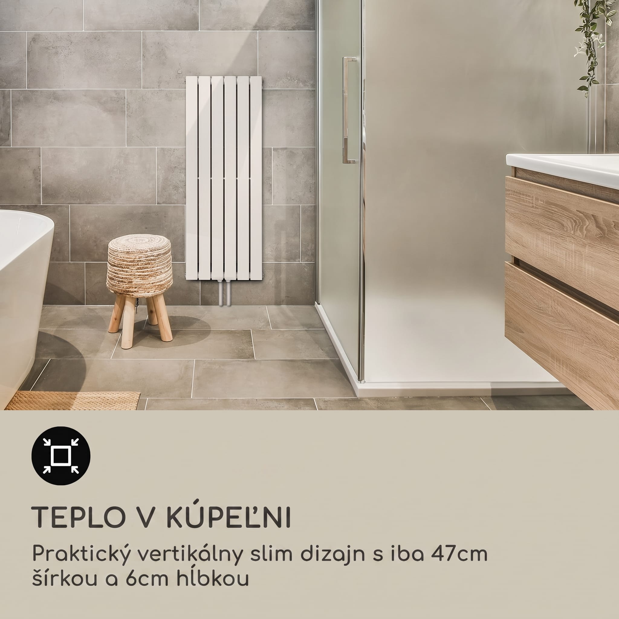 Blumfeldt Ontario 120x45 radiátor 1/2" bočné pripojenie, nástenná inštalácia, 485 W – Obrázok 2
