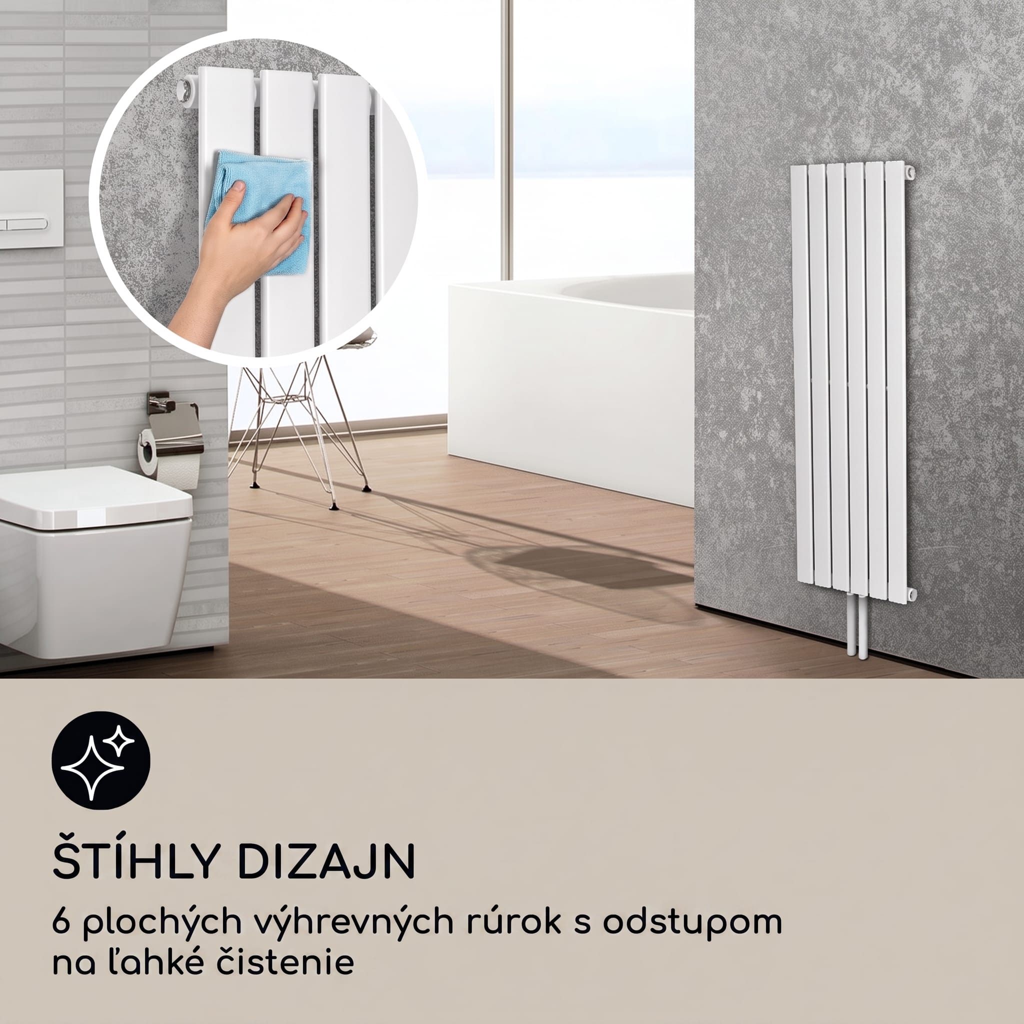Blumfeldt Ontario 120x45 radiátor 1/2" bočné pripojenie, nástenná inštalácia, 485 W – Obrázok 4