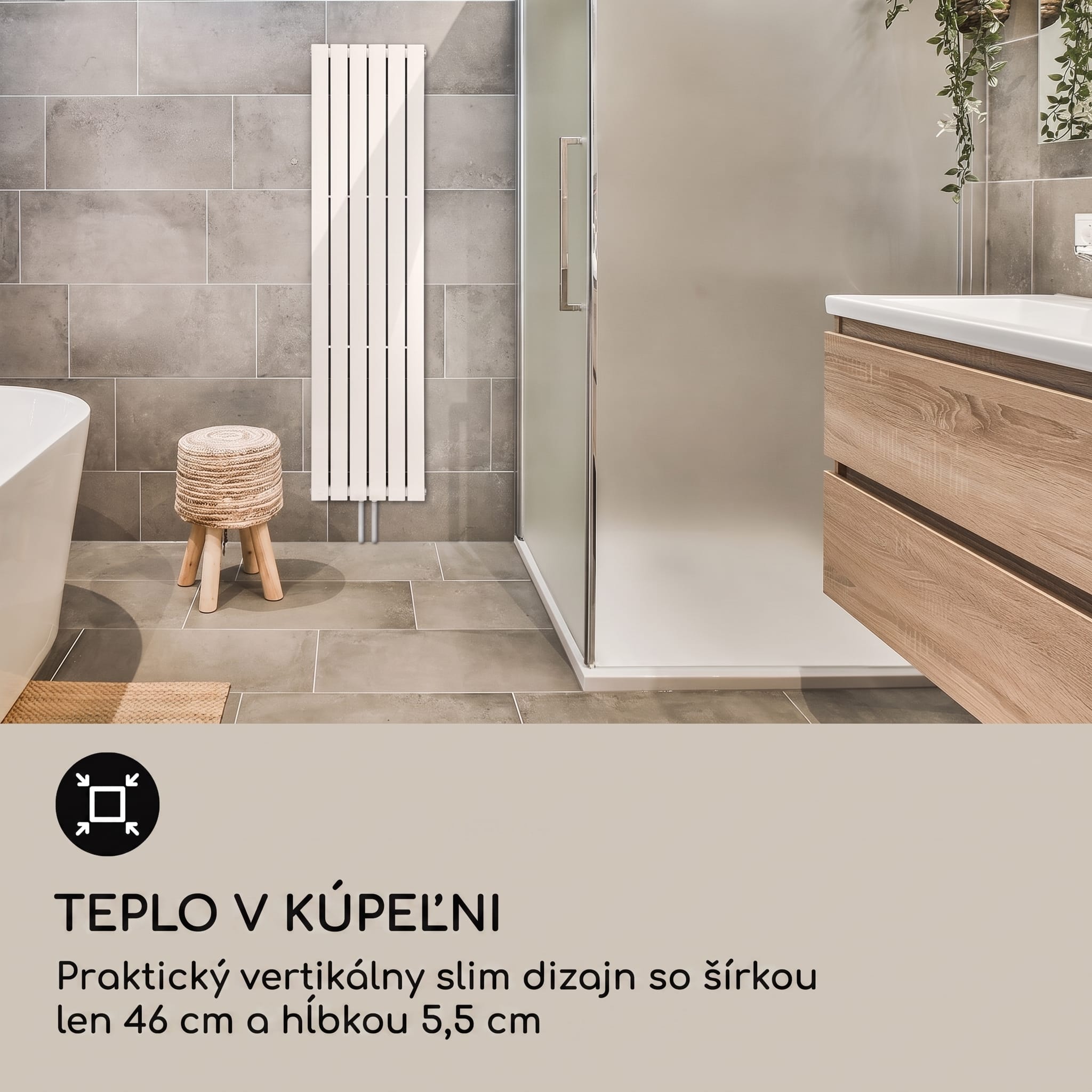 Blumfeldt Ontario 180 x 45 radiátor 1/2" bočné pripojenie, nástenná inštalácia, Slim, 485 watt – Obrázok 2