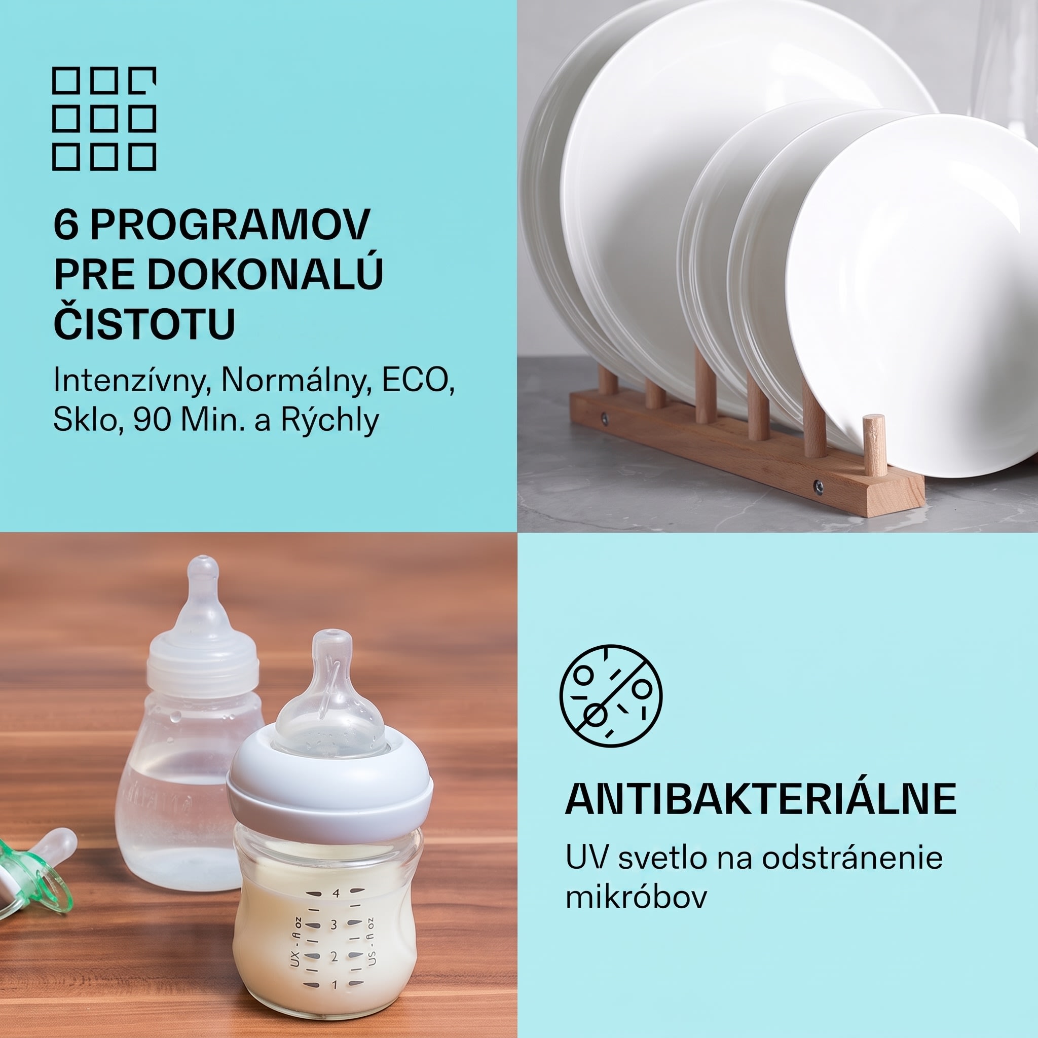 Klarstein Havasia Flow UV 6 Secret, vstavaná umývačka riadu, UV svetlo, 6 programov – Obrázok 3