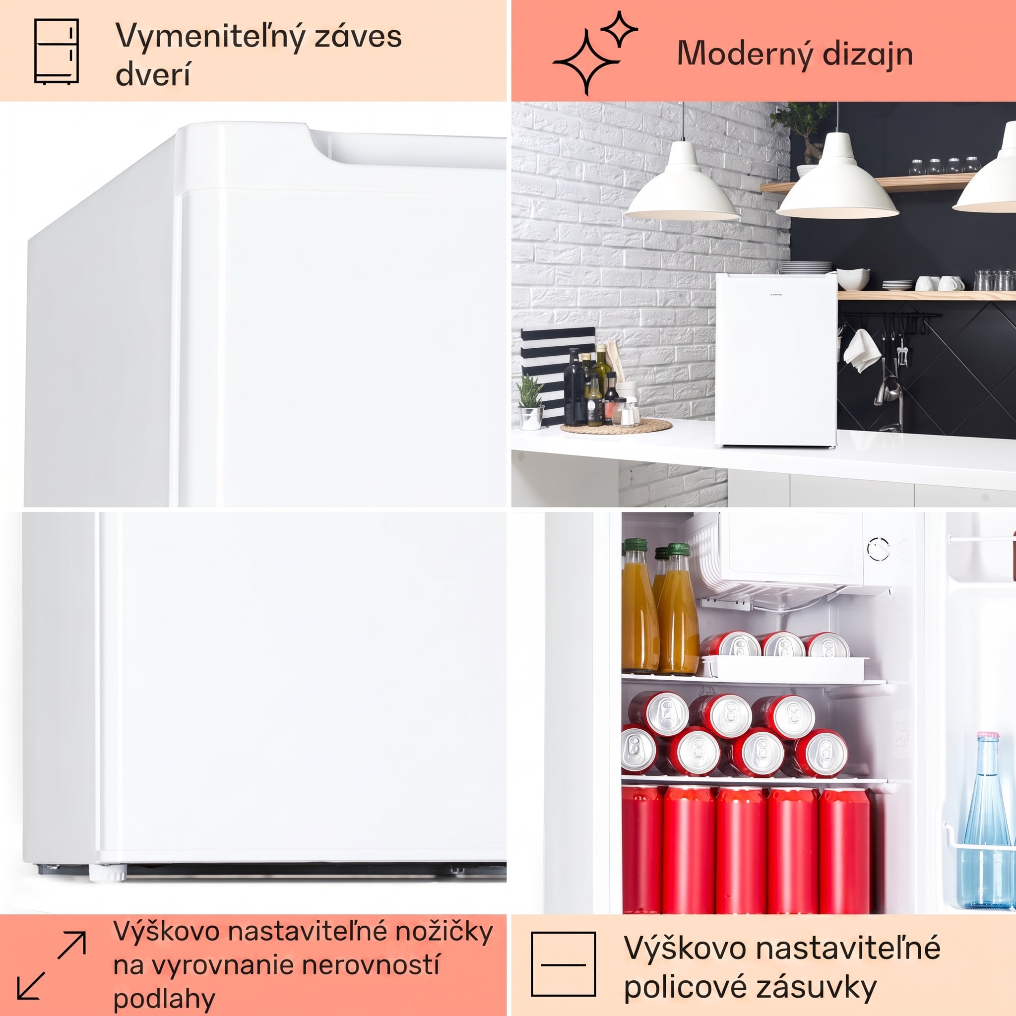 Klarstein Fargo 67, minibar, chladnička 67 l, mraznička 4 l, kompaktná – Obrázok 5