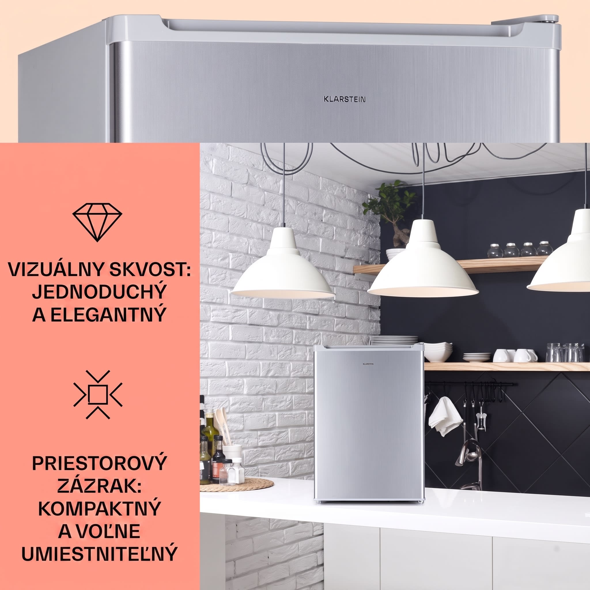 Klarstein Fargo 67 chladnička minibar 67 litrov / 4 litre mraznička kompaktná – Obrázok 3