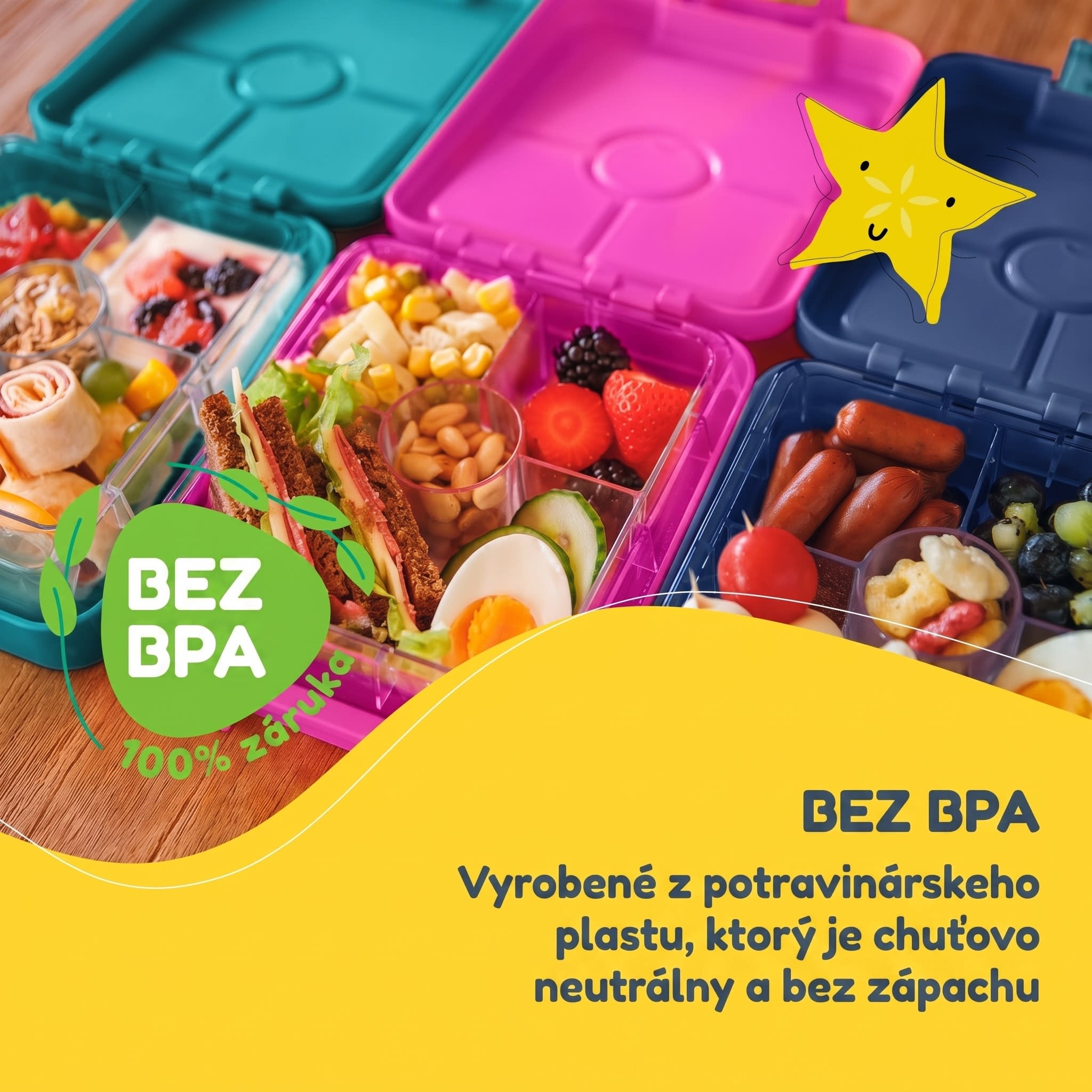Klarstein Schmatzfatz easy, desiatový box, , 4 priehradky, 18 x 15 x 5 cm – Obrázok 2