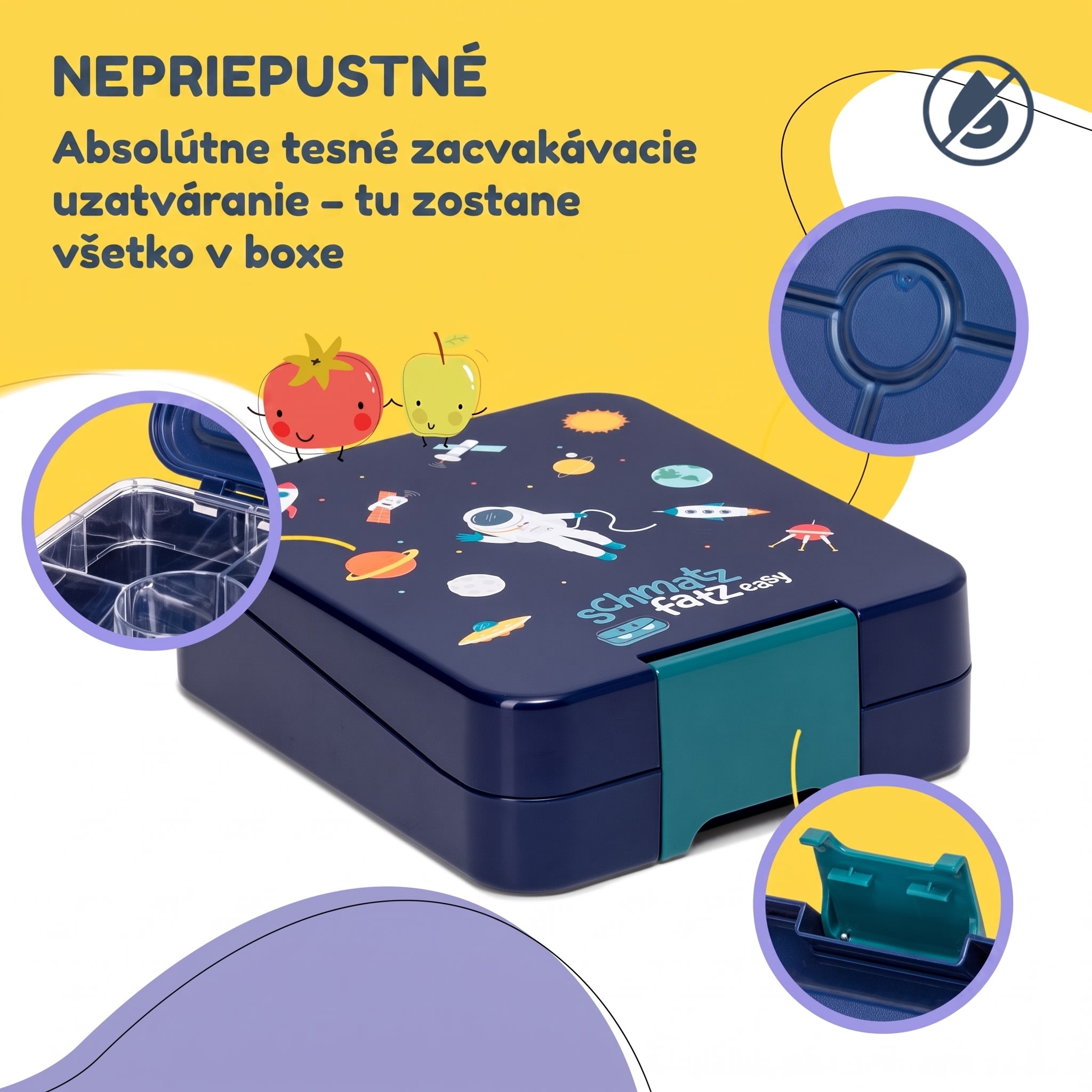 Klarstein Schmatzfatz easy, desiatový box, , 4 priehradky, 18 x 15 x 5 cm – Obrázok 3