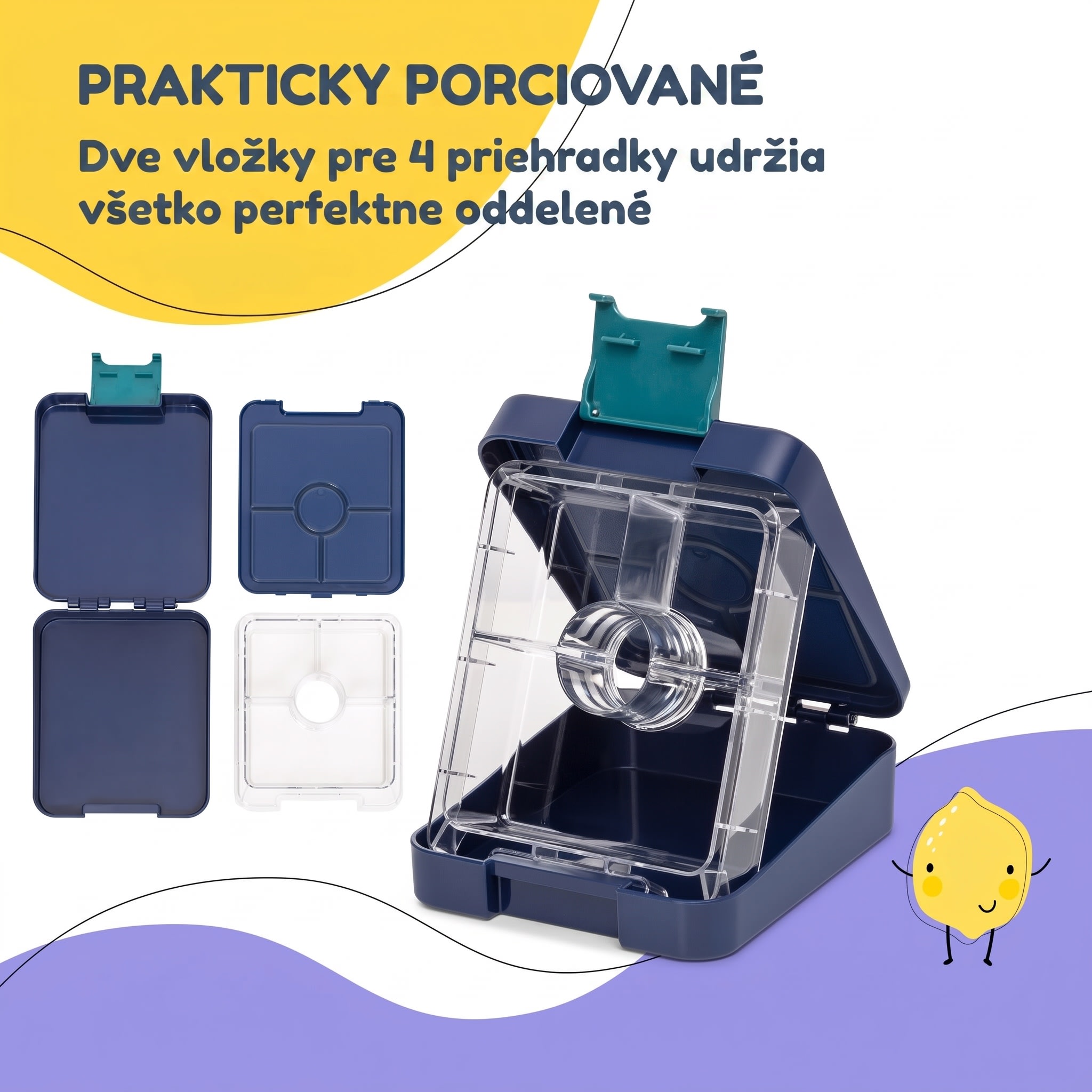 Klarstein Schmatzfatz easy, desiatový box, , 4 priehradky, 18 x 15 x 5 cm – Obrázok 4
