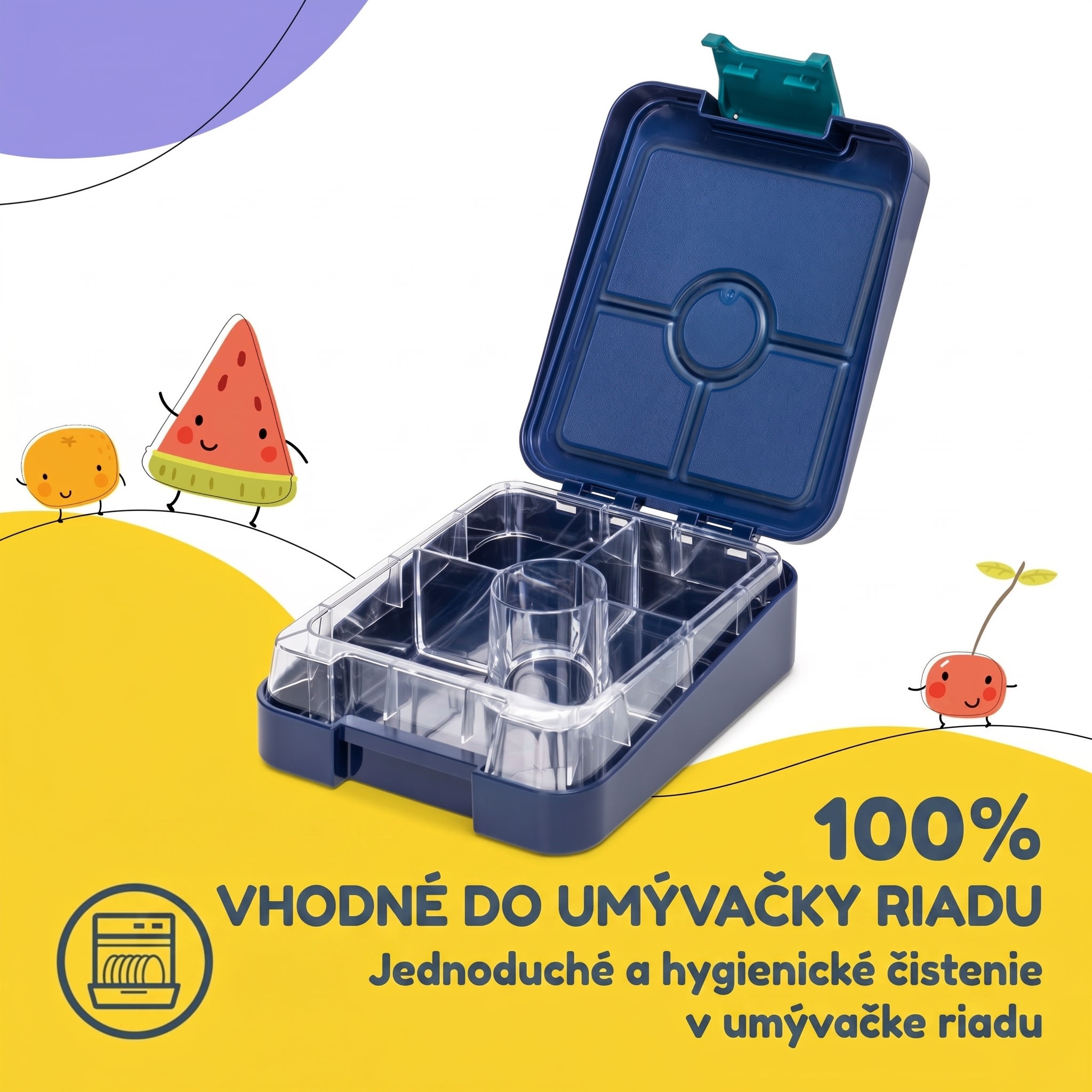 Klarstein Schmatzfatz easy, desiatový box, , 4 priehradky, 18 x 15 x 5 cm – Obrázok 5